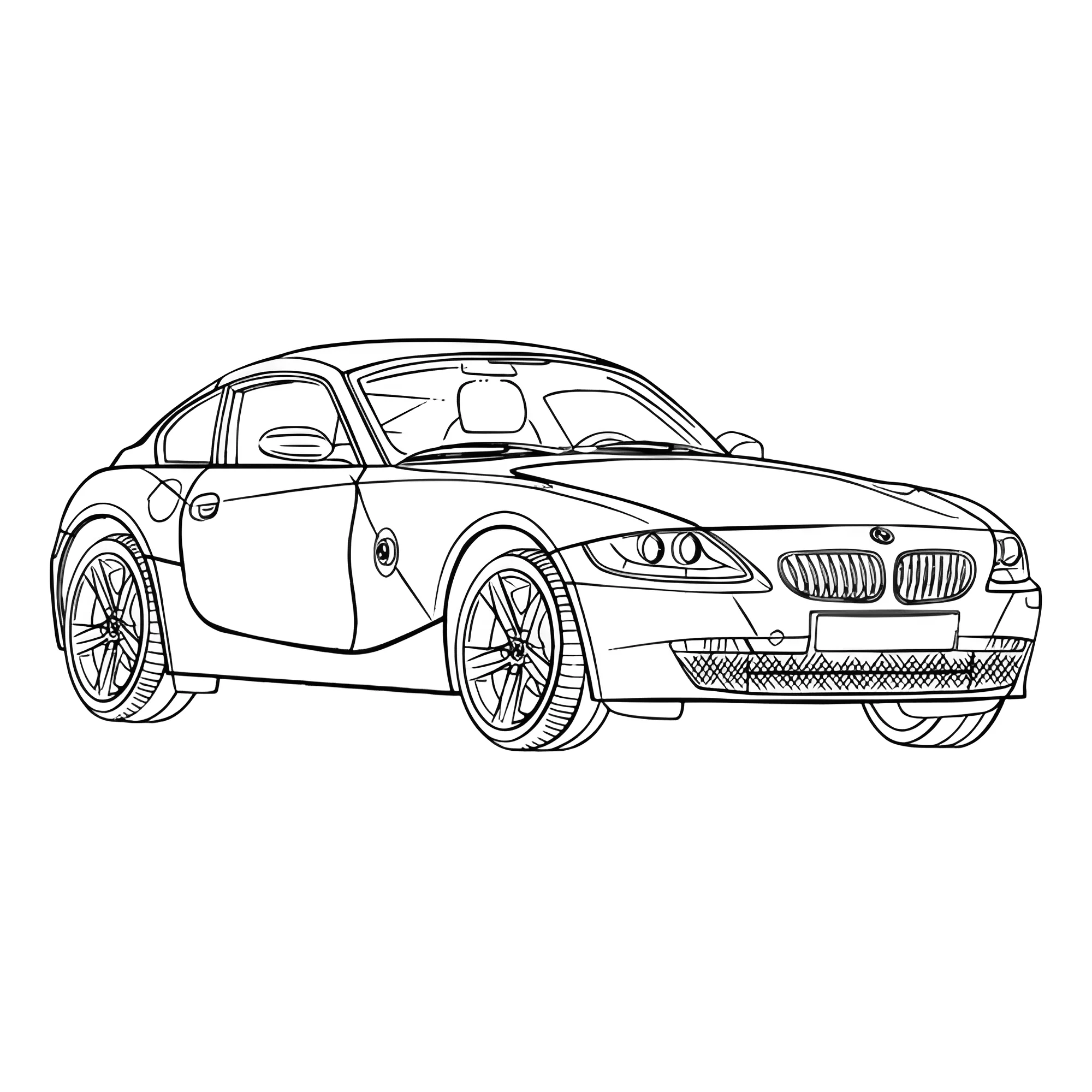 Красивая машина БМВ №3260. Раскраски машины по маркам. БМВ BMW.