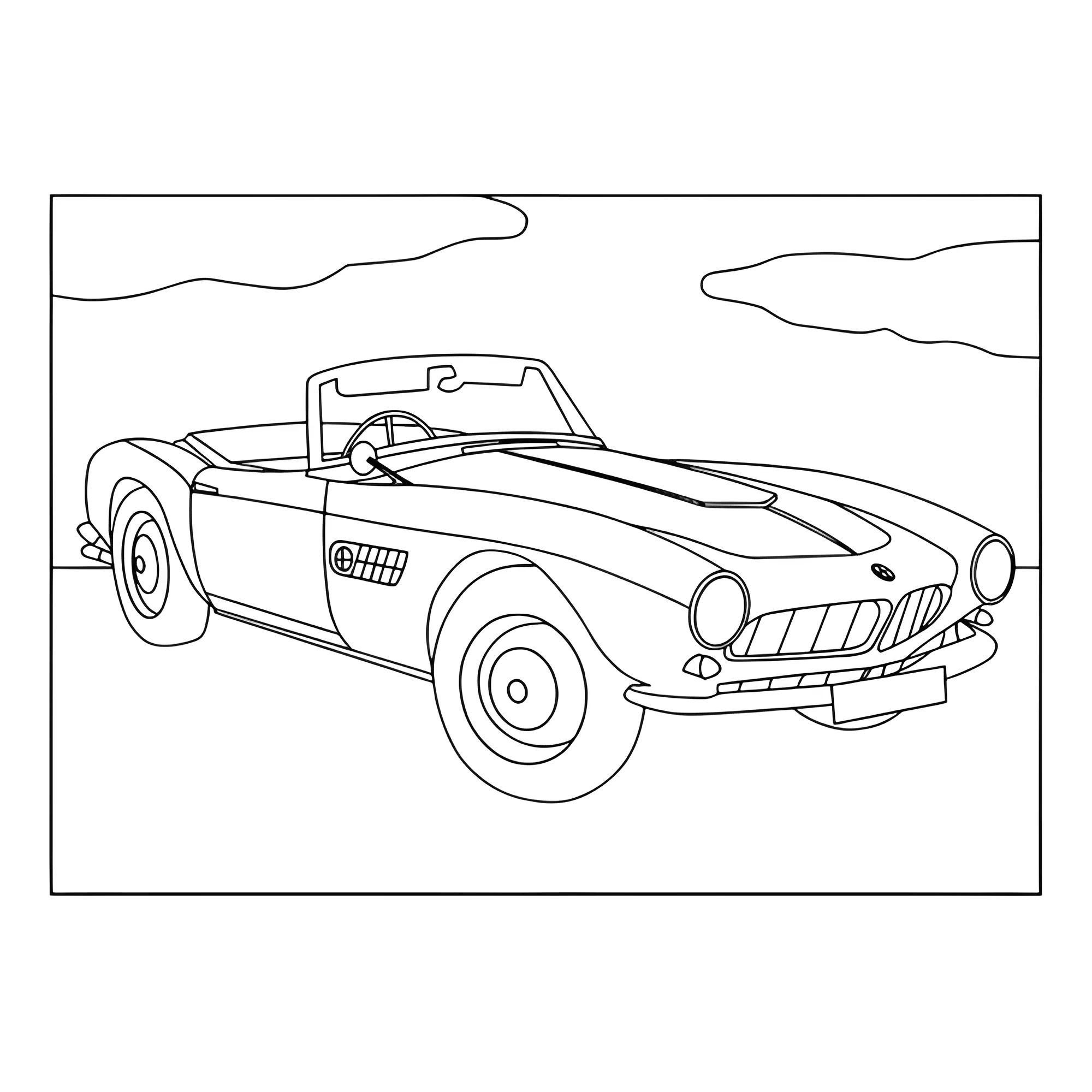 Ретро БМВ 507 №3266. Раскраски машины по маркам. БМВ BMW.