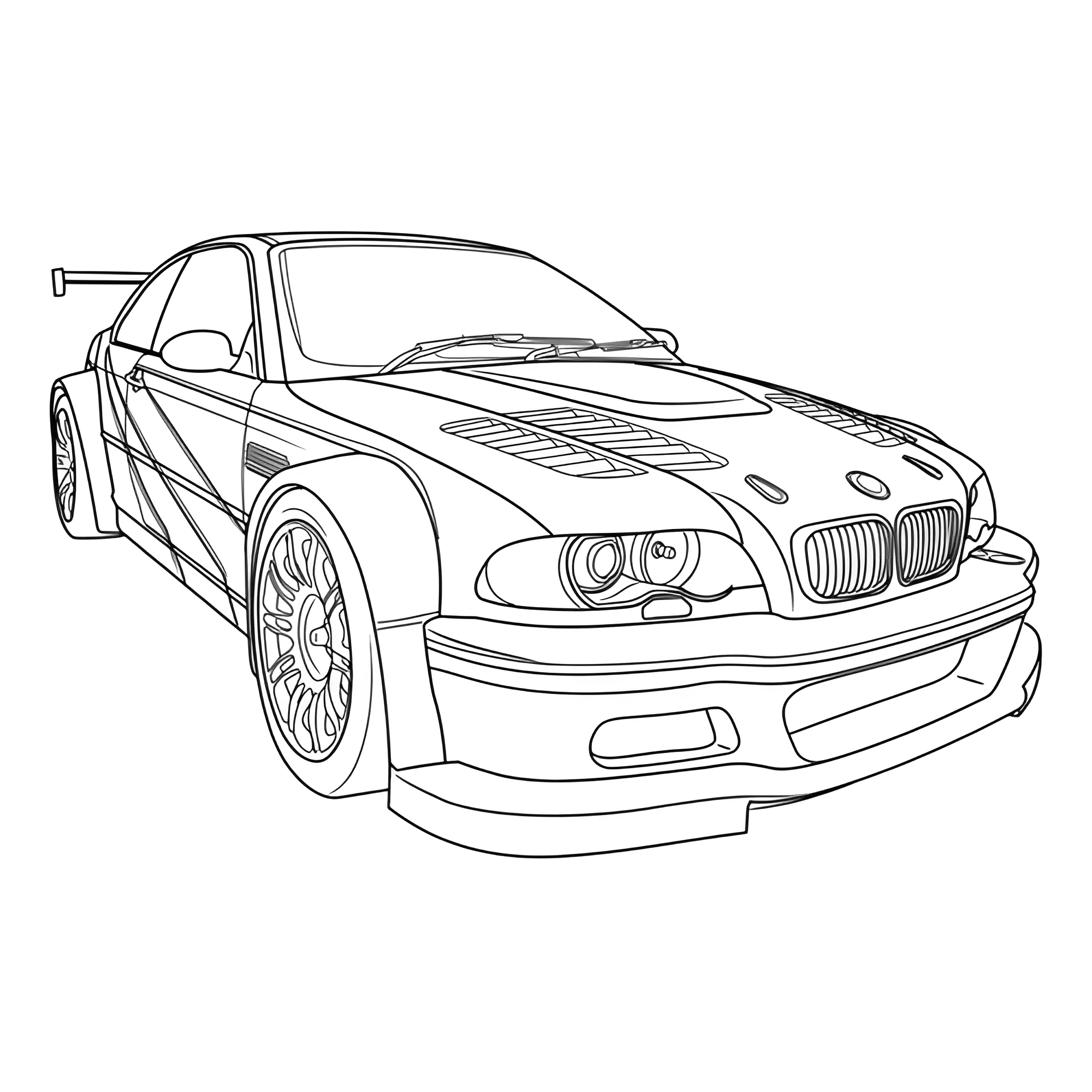 Спорткар БМВ M3 GTR №3269. Раскраски машины по маркам. БМВ BMW.