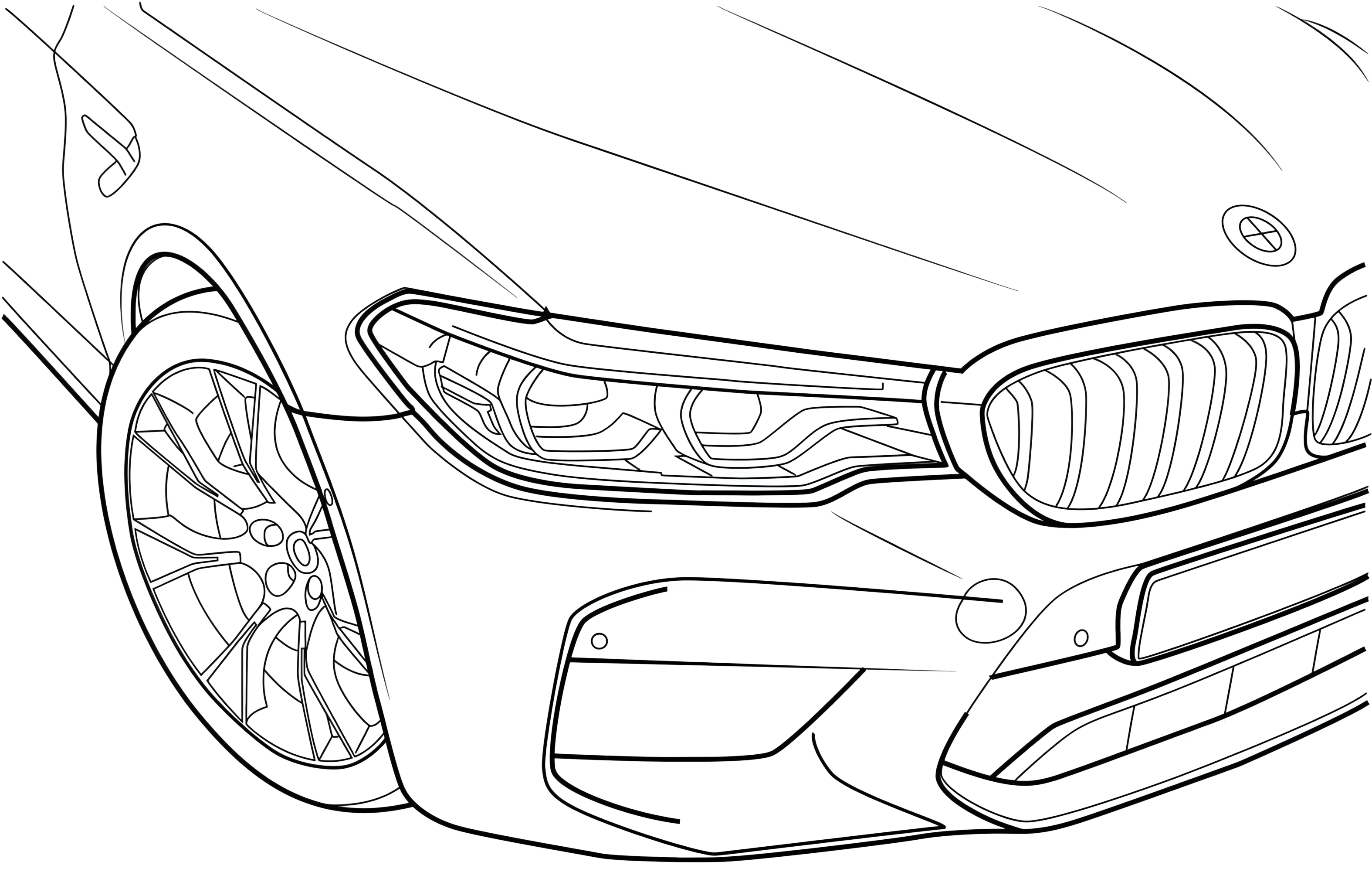 M5 2019 №3344. Раскраски машины по маркам. БМВ BMW.