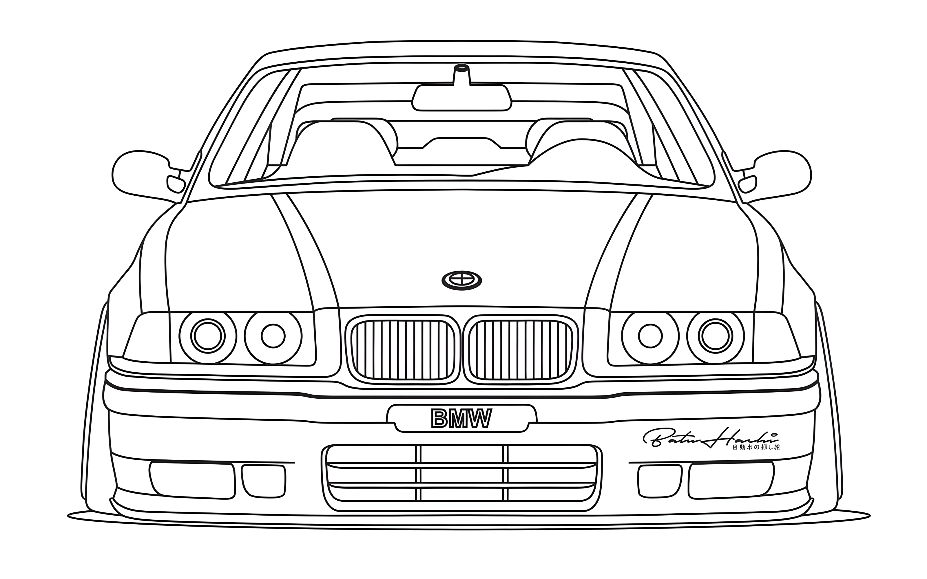 Спортивная бэха №3348. Раскраски машины по маркам. БМВ BMW.