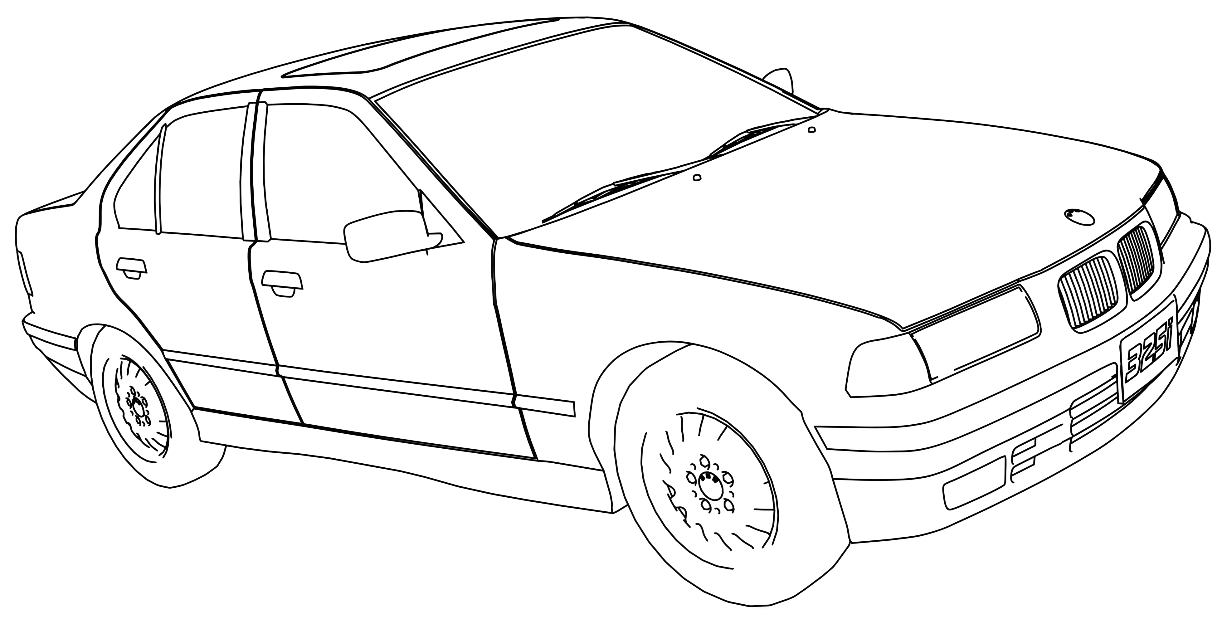 325i №3347. Раскраски машины по маркам. БМВ BMW.