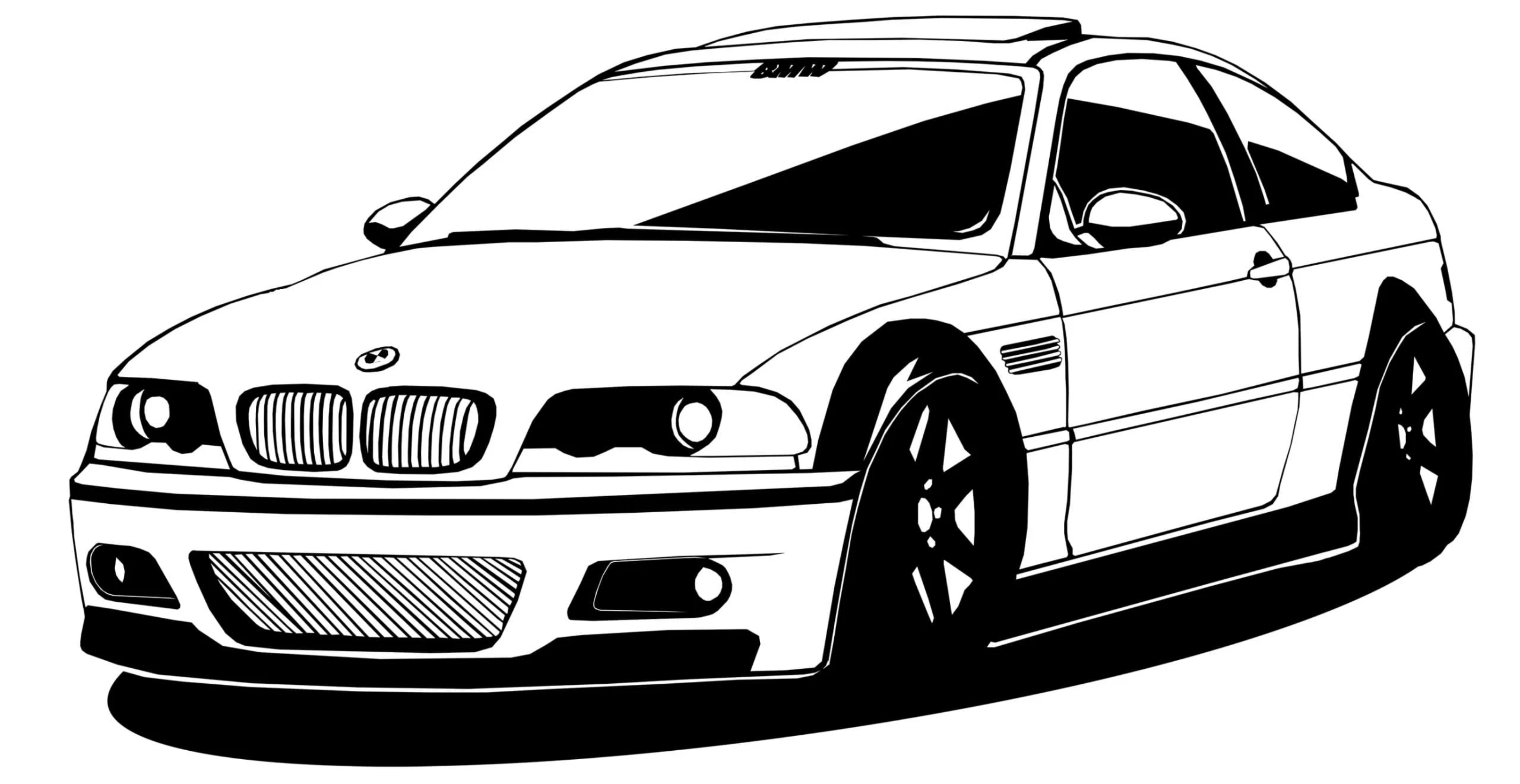 Мечта всех парней №3346. Раскраски машины по маркам. БМВ BMW.