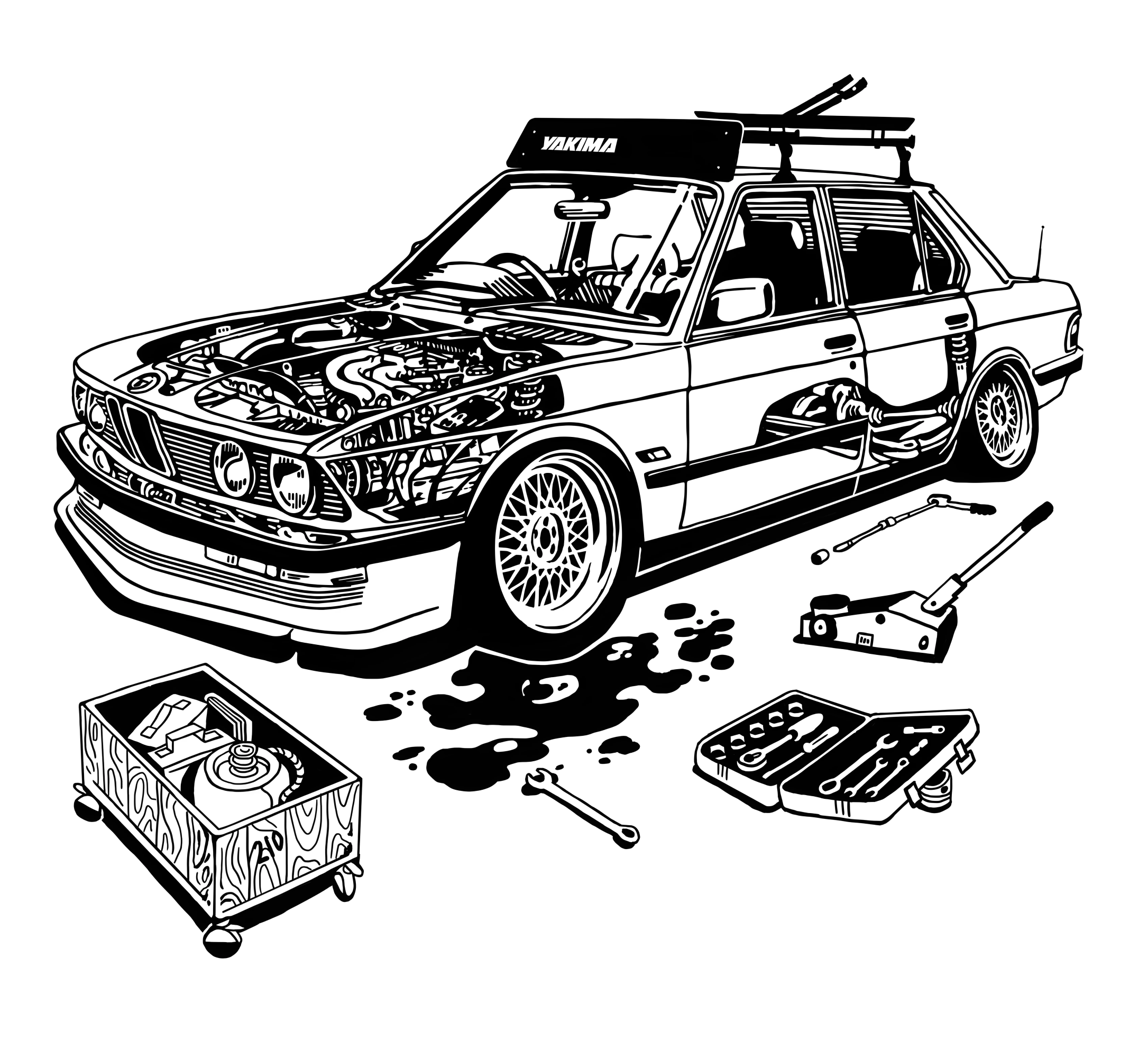 На ремонте №3318. Раскраски машины по маркам. БМВ BMW.