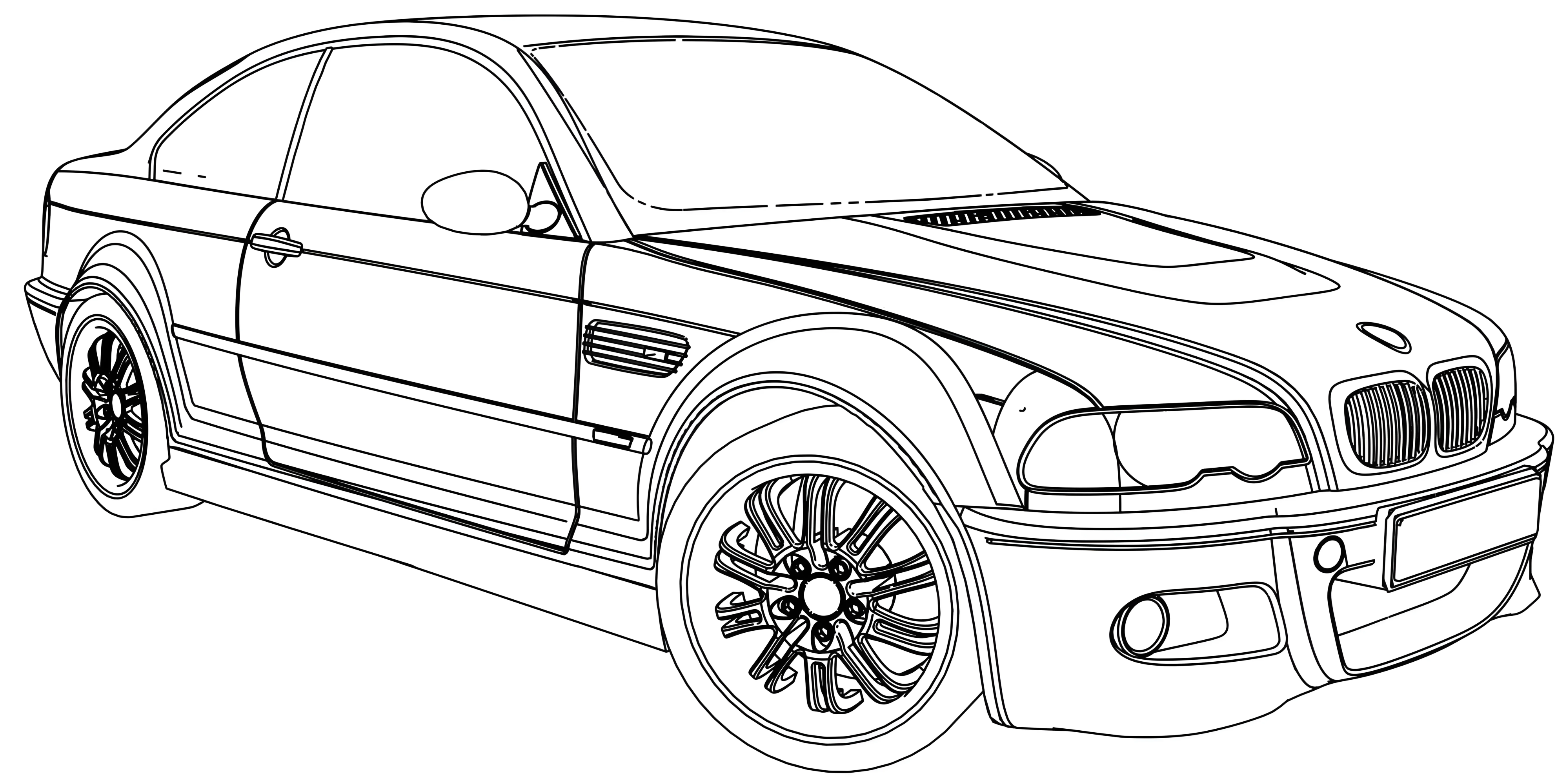 Тюнингованная машина БМВ М5 №3317. Раскраски машины по маркам. БМВ BMW.