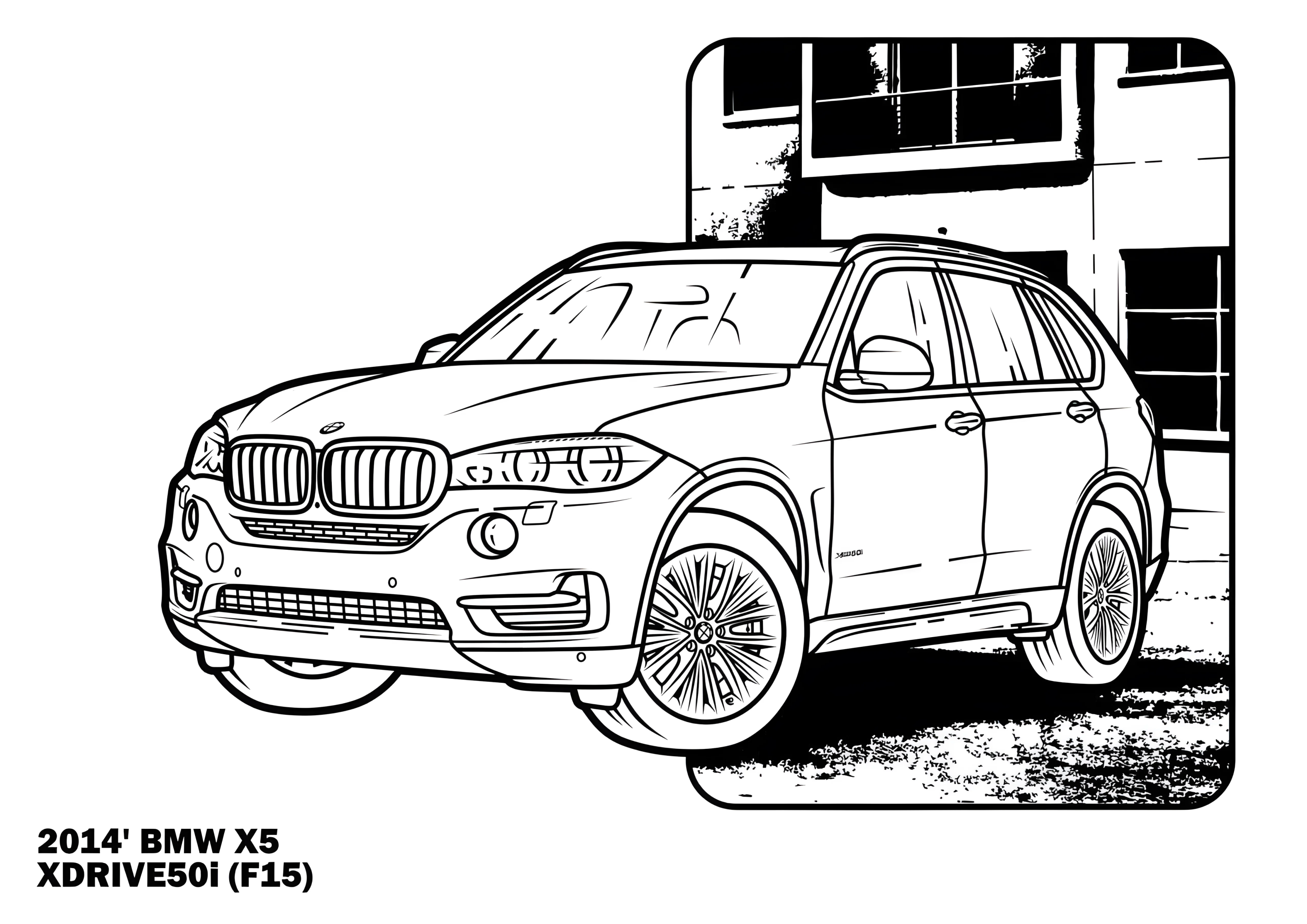 х5 2014 года №3316. Раскраски машины по маркам. БМВ BMW.