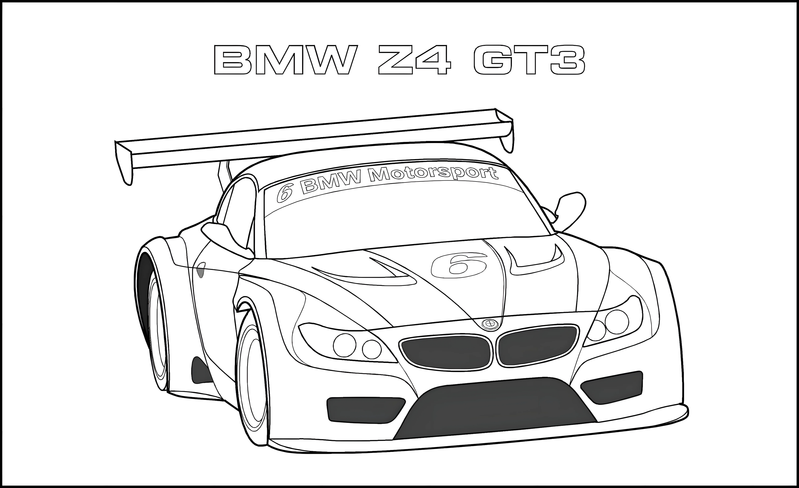 БМВ Z4 GT3 №3312. Раскраски машины по маркам. БМВ BMW.
