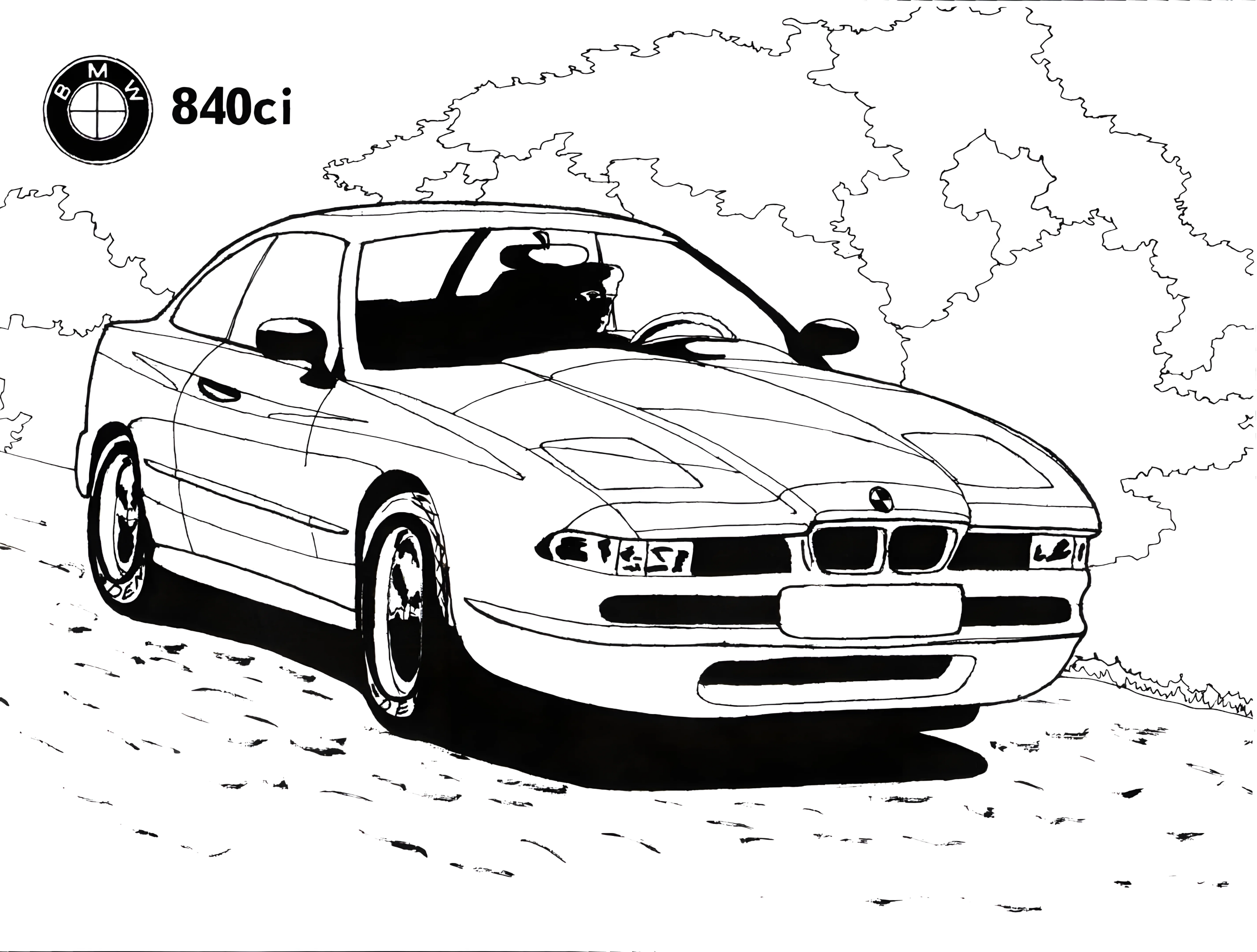 БМВ 840ci №3311. Раскраски машины по маркам. БМВ BMW.