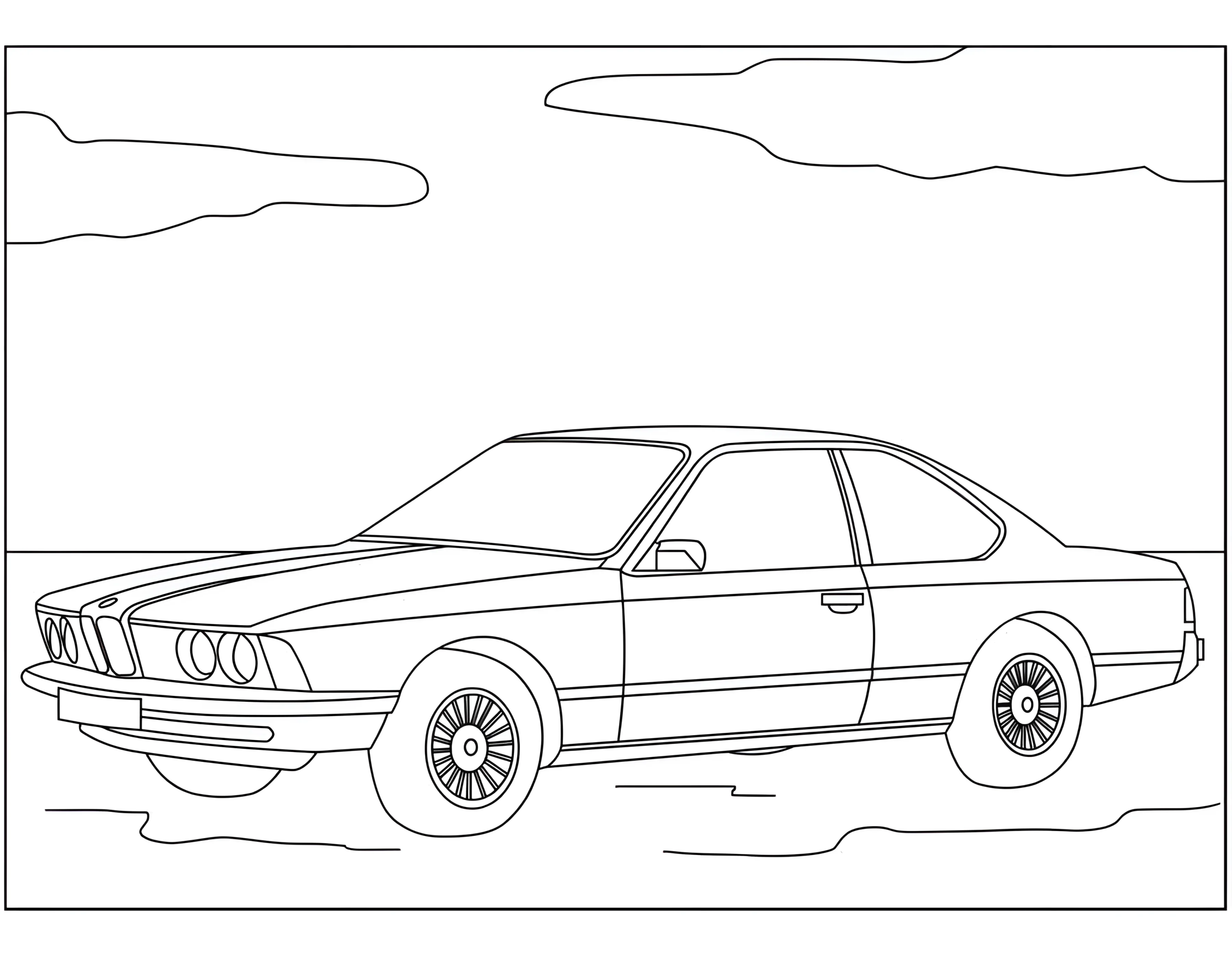 Старенькая модель №3337. Раскраски машины по маркам. БМВ BMW.