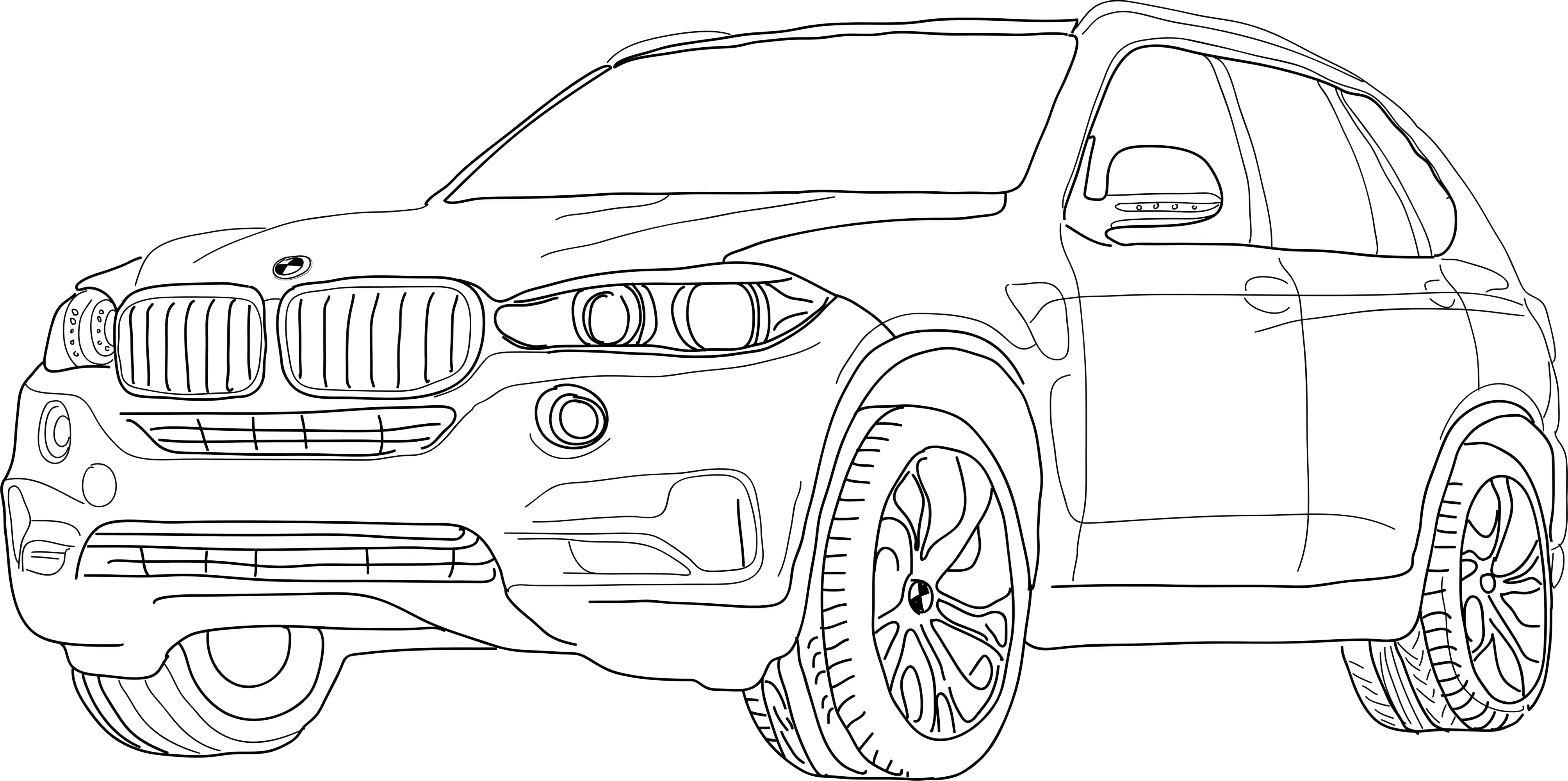 Внедорожник №3336. Раскраски машины по маркам. БМВ BMW.