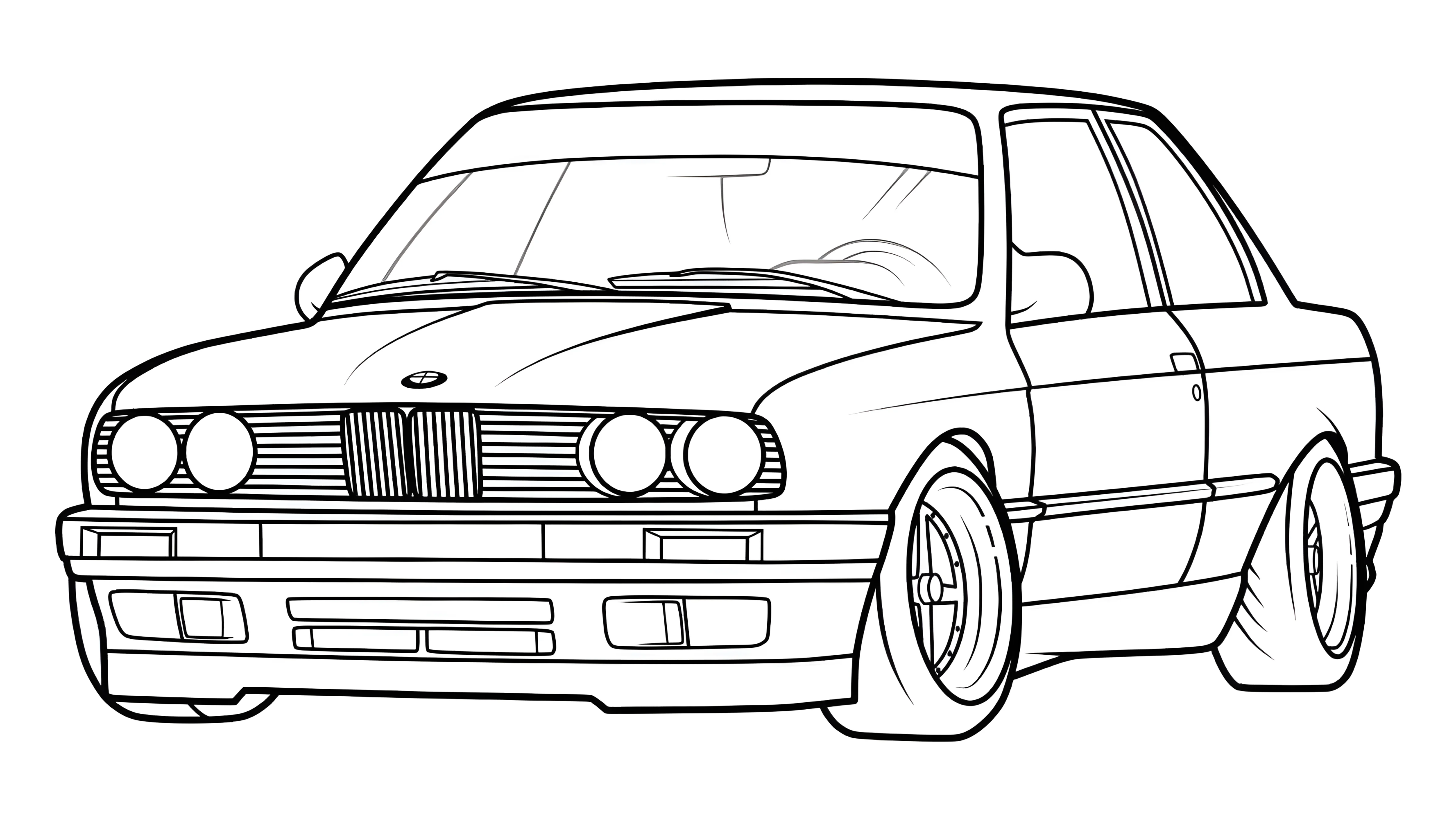 Раскраска для мальчиков Бмв №3334. Раскраски машины по маркам. БМВ BMW.