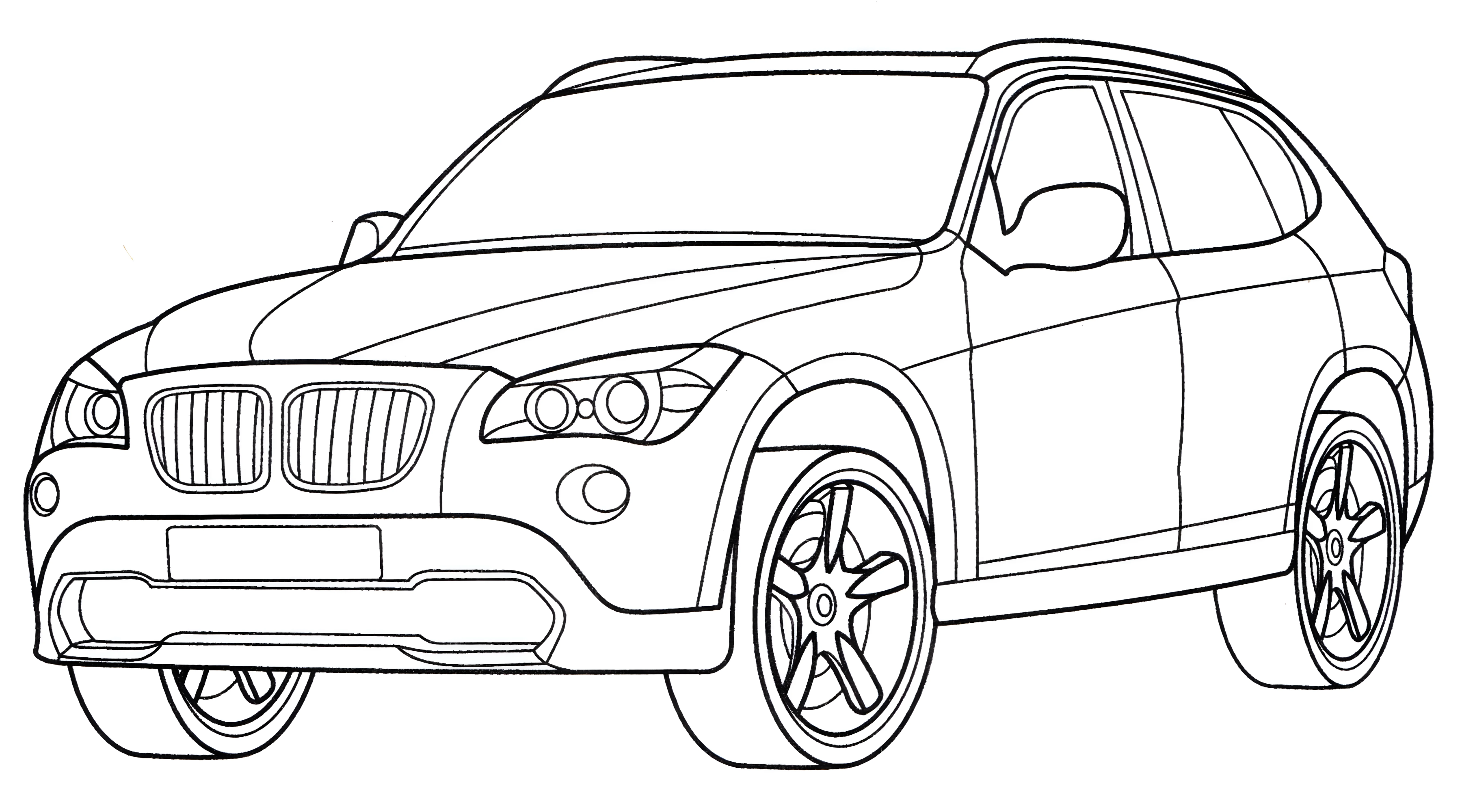 X1 №3331. Раскраски машины по маркам. БМВ BMW.