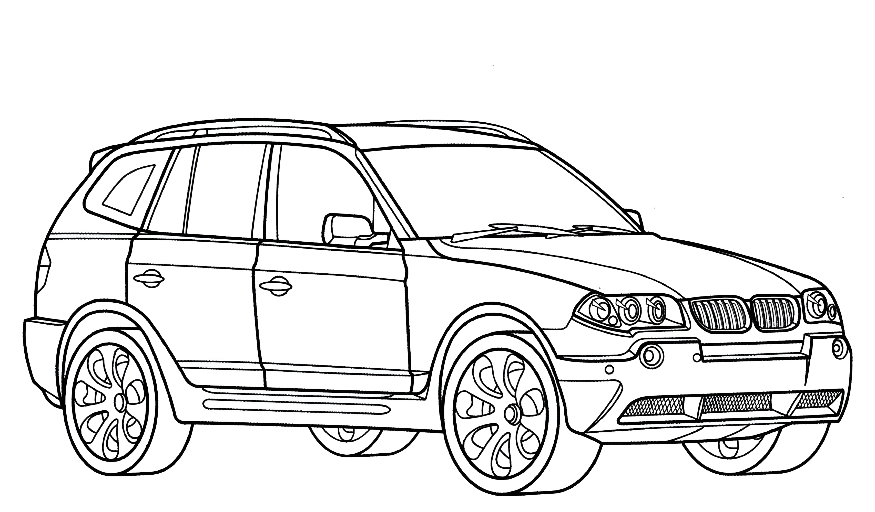 X3 №3330. Раскраски машины по маркам. БМВ BMW.