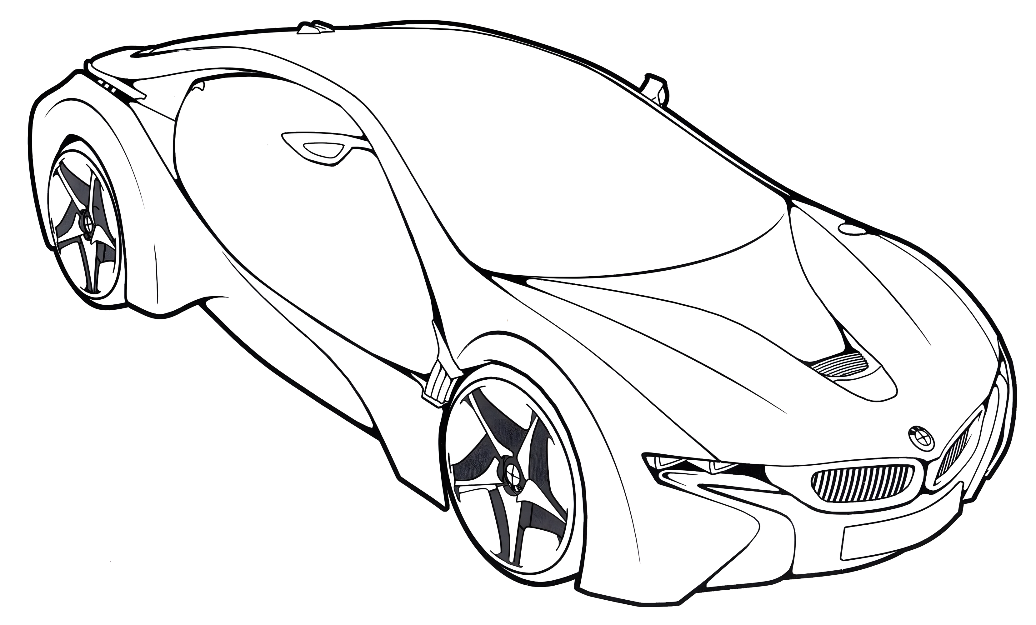 Раскраска BMW i8 №3338. Раскраски машины по маркам. БМВ BMW.