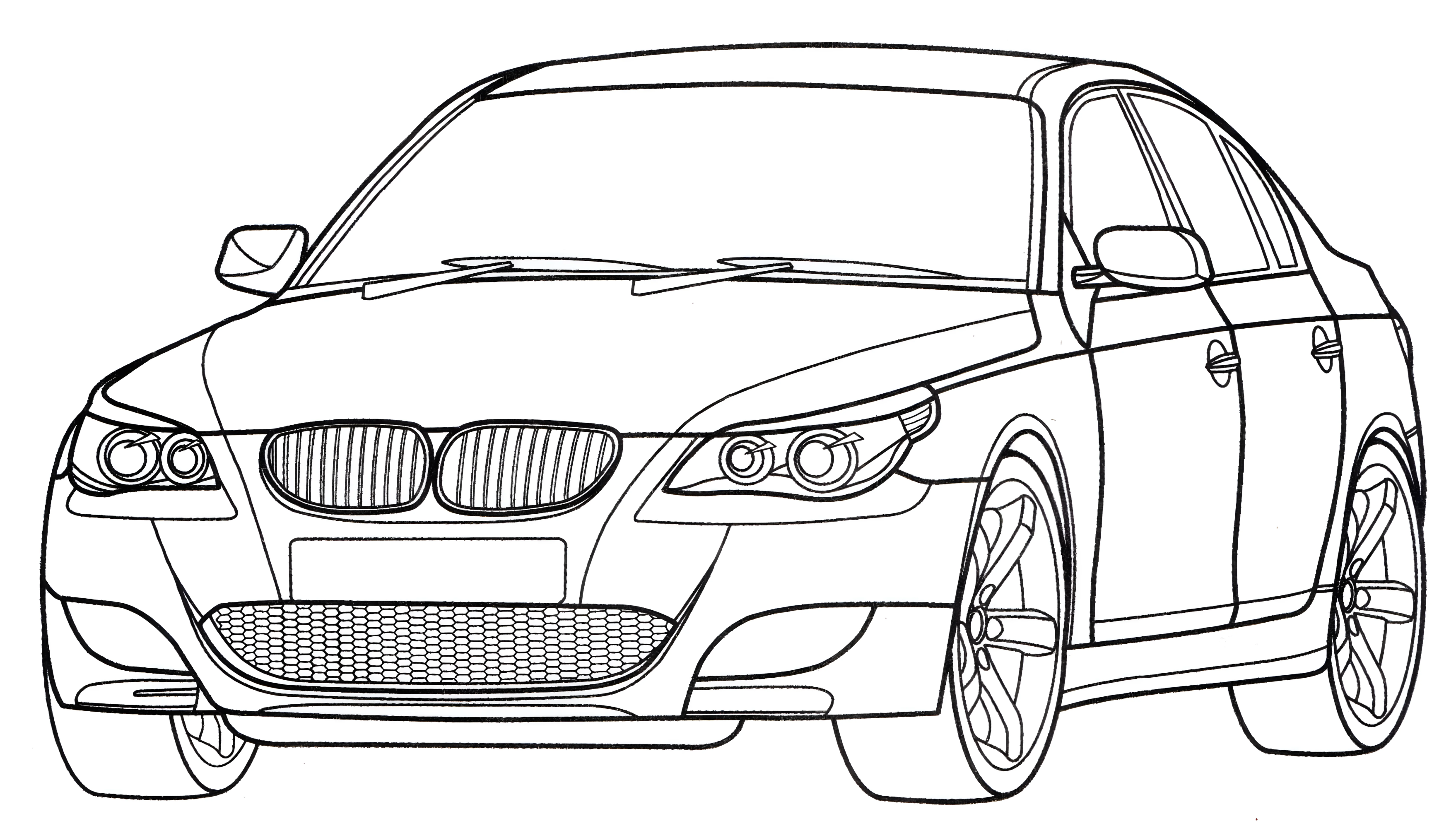 BMW M5 E60 №3339. Раскраски машины по маркам. БМВ BMW.