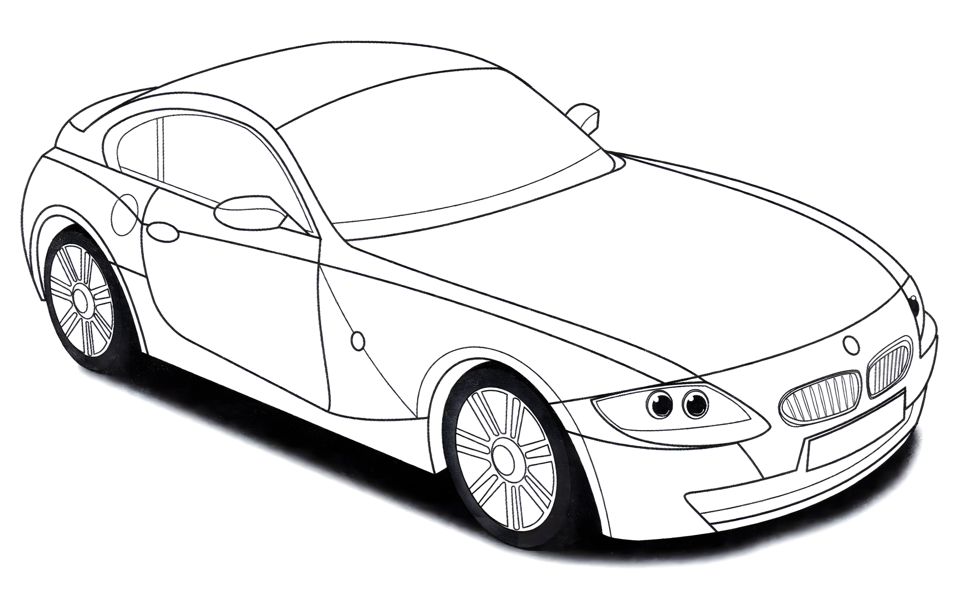 BMW Z4 M №3342. Раскраски машины по маркам. БМВ BMW.