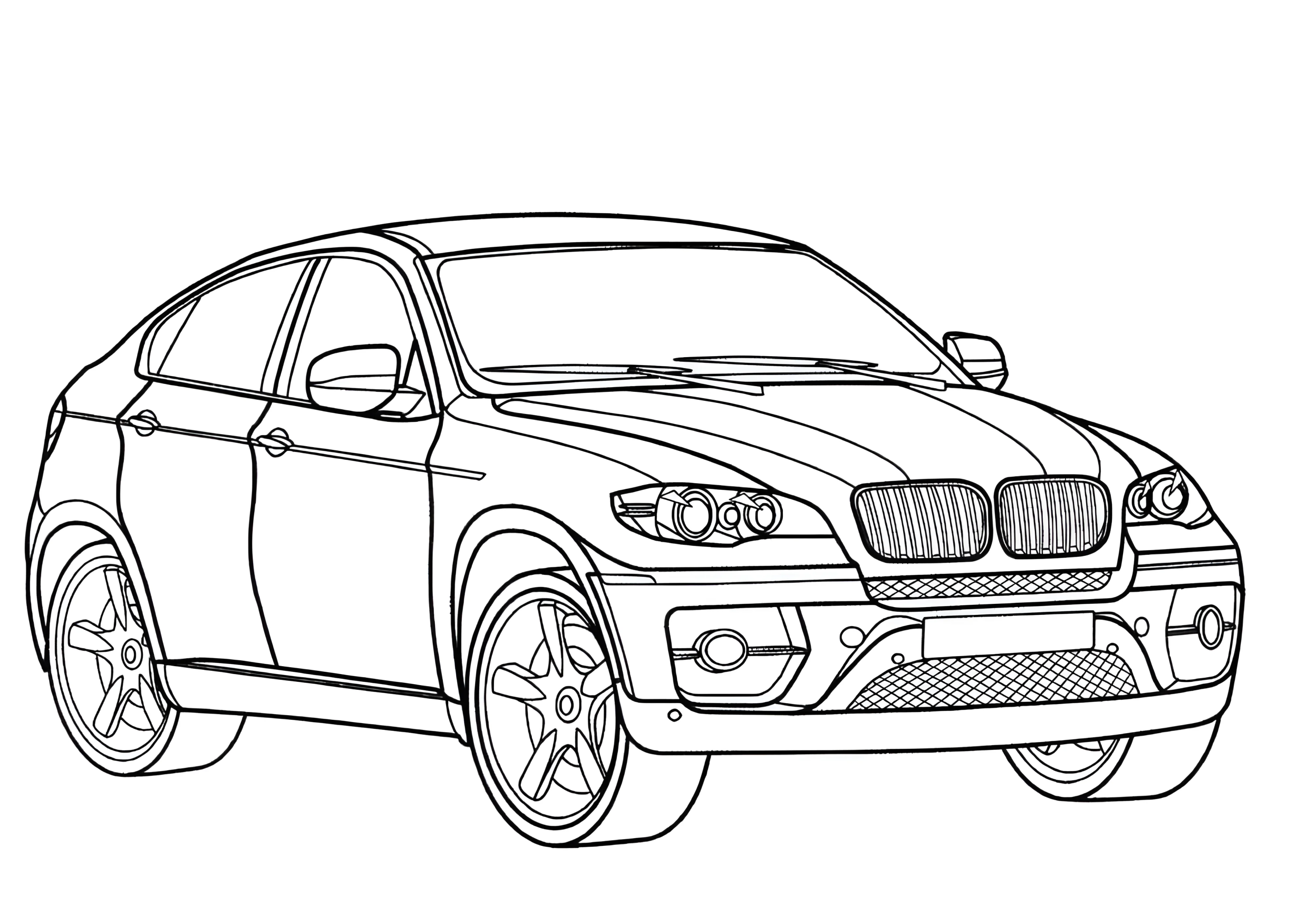 Раскраска БМВ X5 №3310. Раскраски машины по маркам. БМВ BMW.