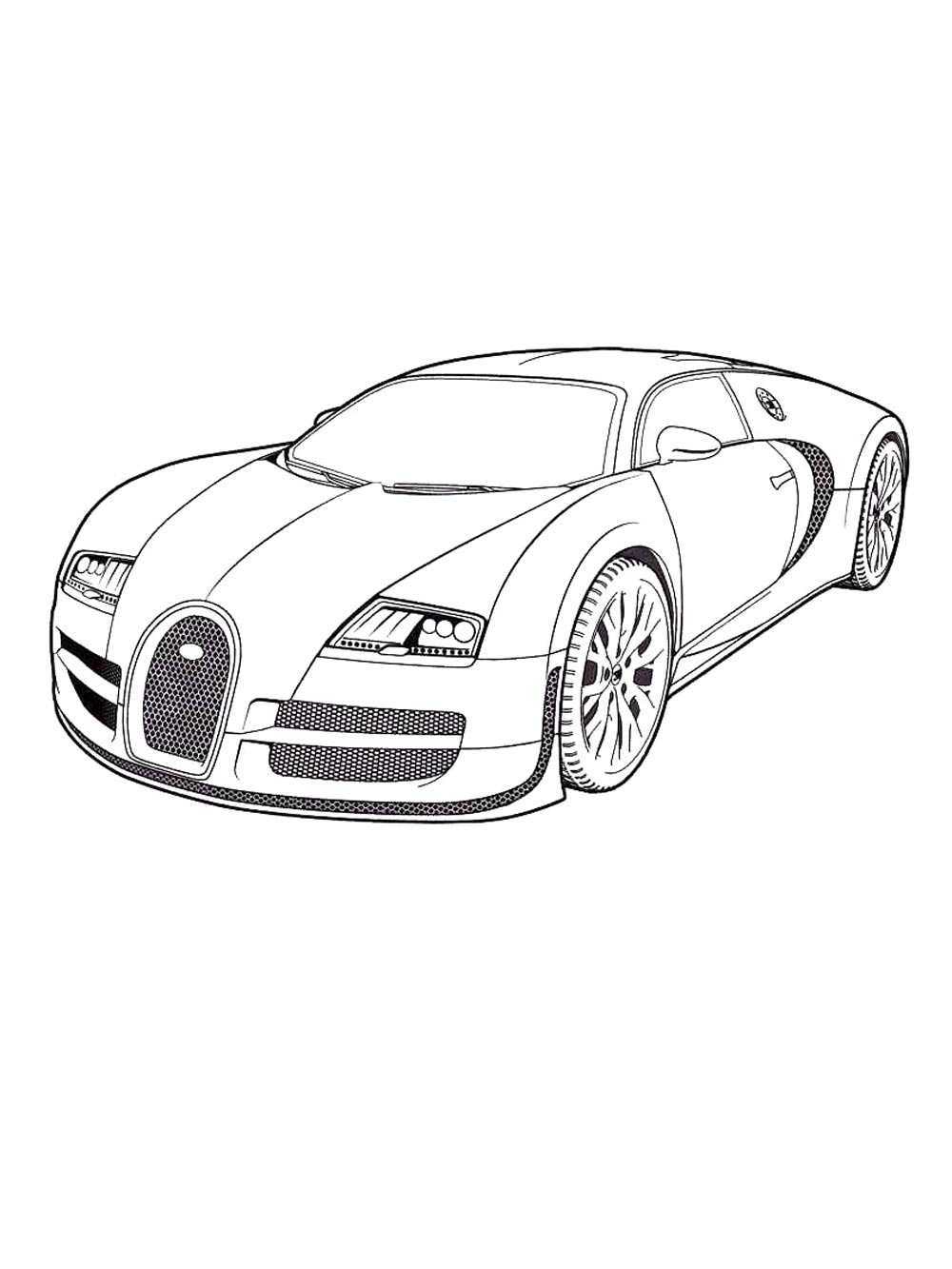 Бугатти Вейрон №3929. Раскраски машины по маркам. Бугатти Bugatti.