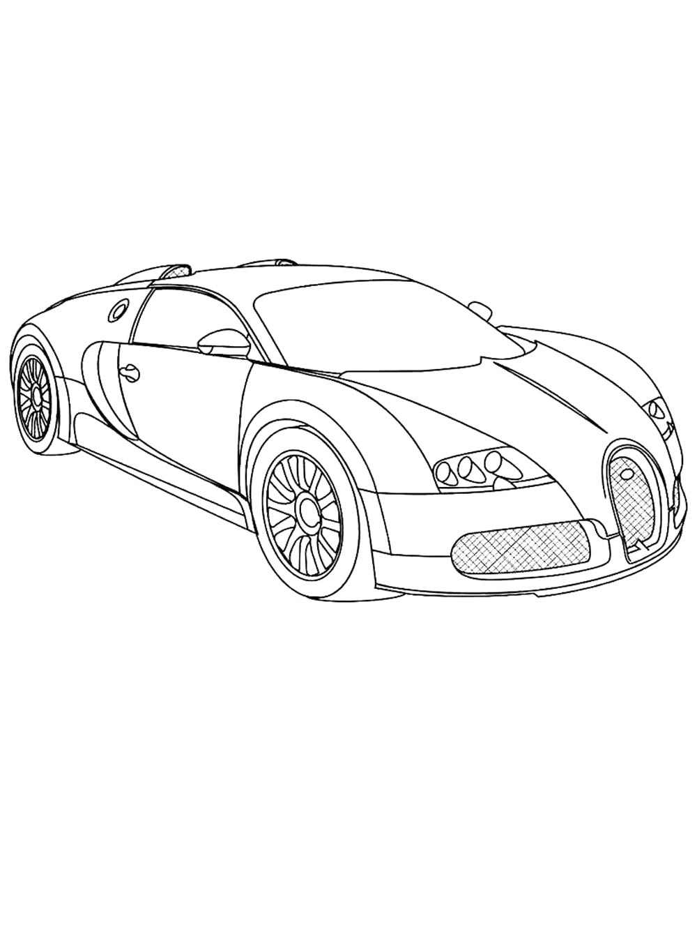 Bugatti Veyron 16.4 Super Sport №3930. Раскраски машины по маркам. Бугатти Bugatti.