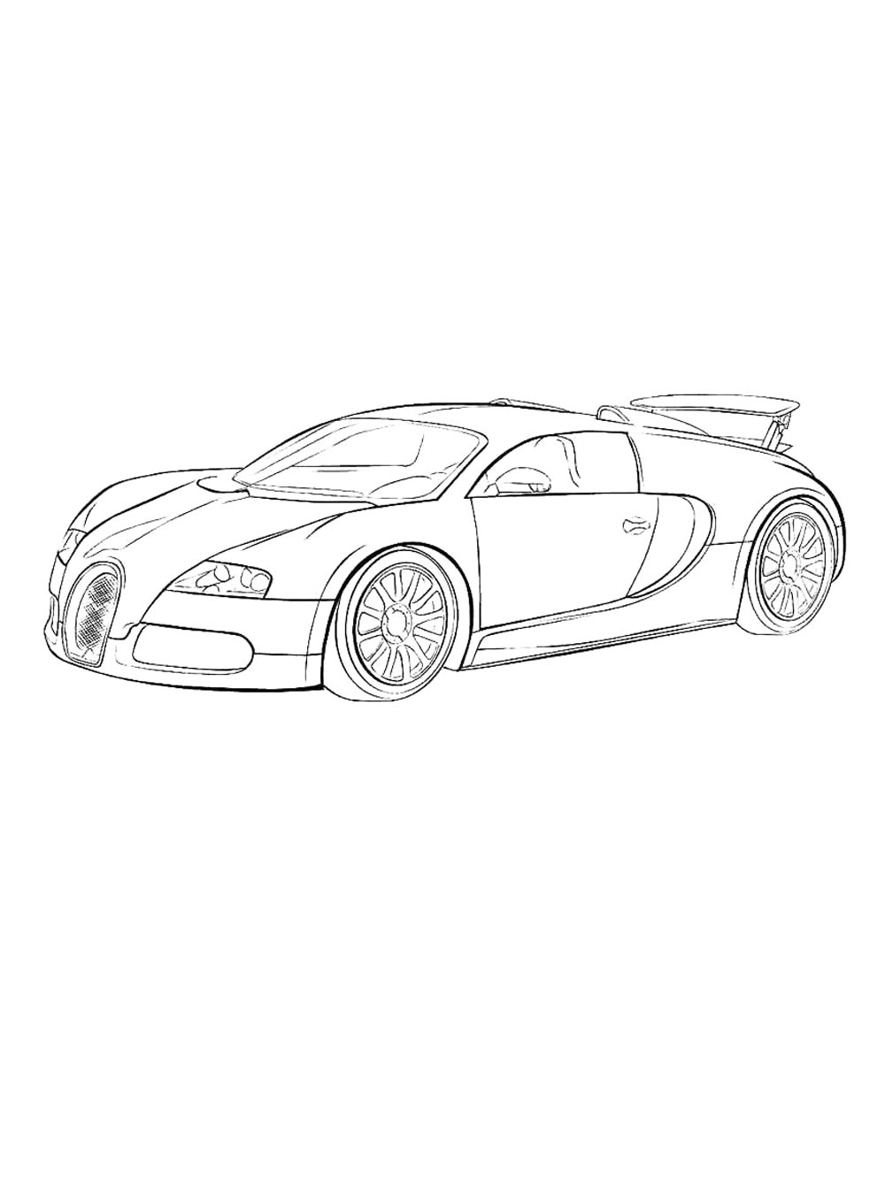 Суперкар Бугатти Вейрон №3931. Раскраски машины по маркам. Бугатти Bugatti.