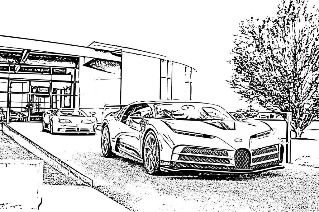 Бугатти в гараже №3914. Раскраски машины по маркам. Бугатти Bugatti.