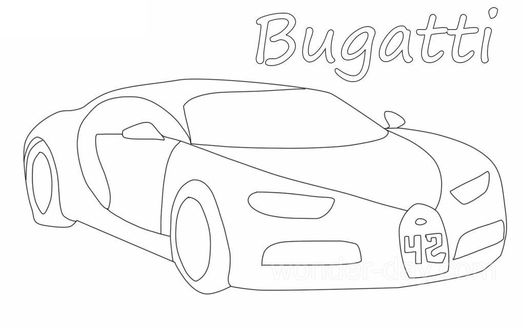Бугатти Вейрон №3910. Раскраски машины по маркам. Бугатти Bugatti.