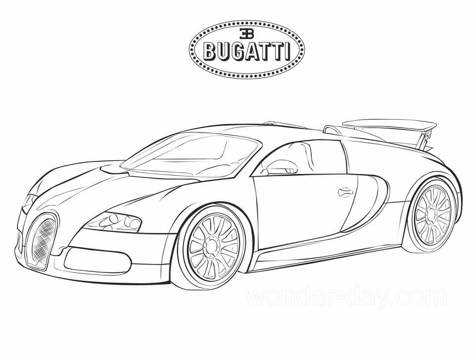 Бугатти №3913. Раскраски машины по маркам. Бугатти Bugatti.