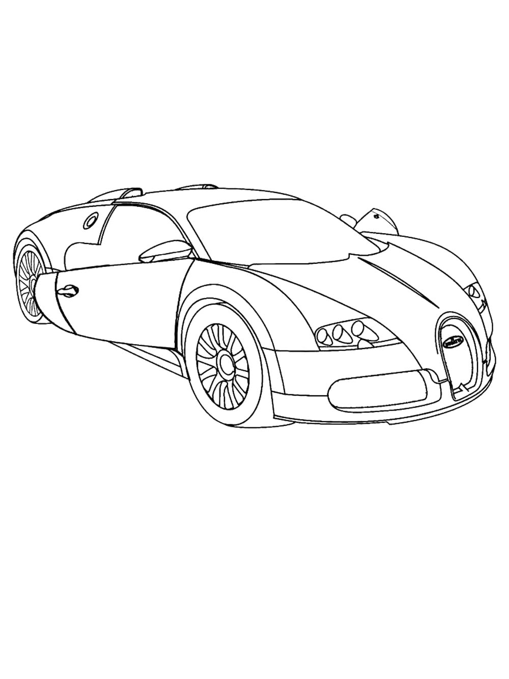 Спорткар Bugatti Veyron №3922. Раскраски машины по маркам. Бугатти Bugatti.
