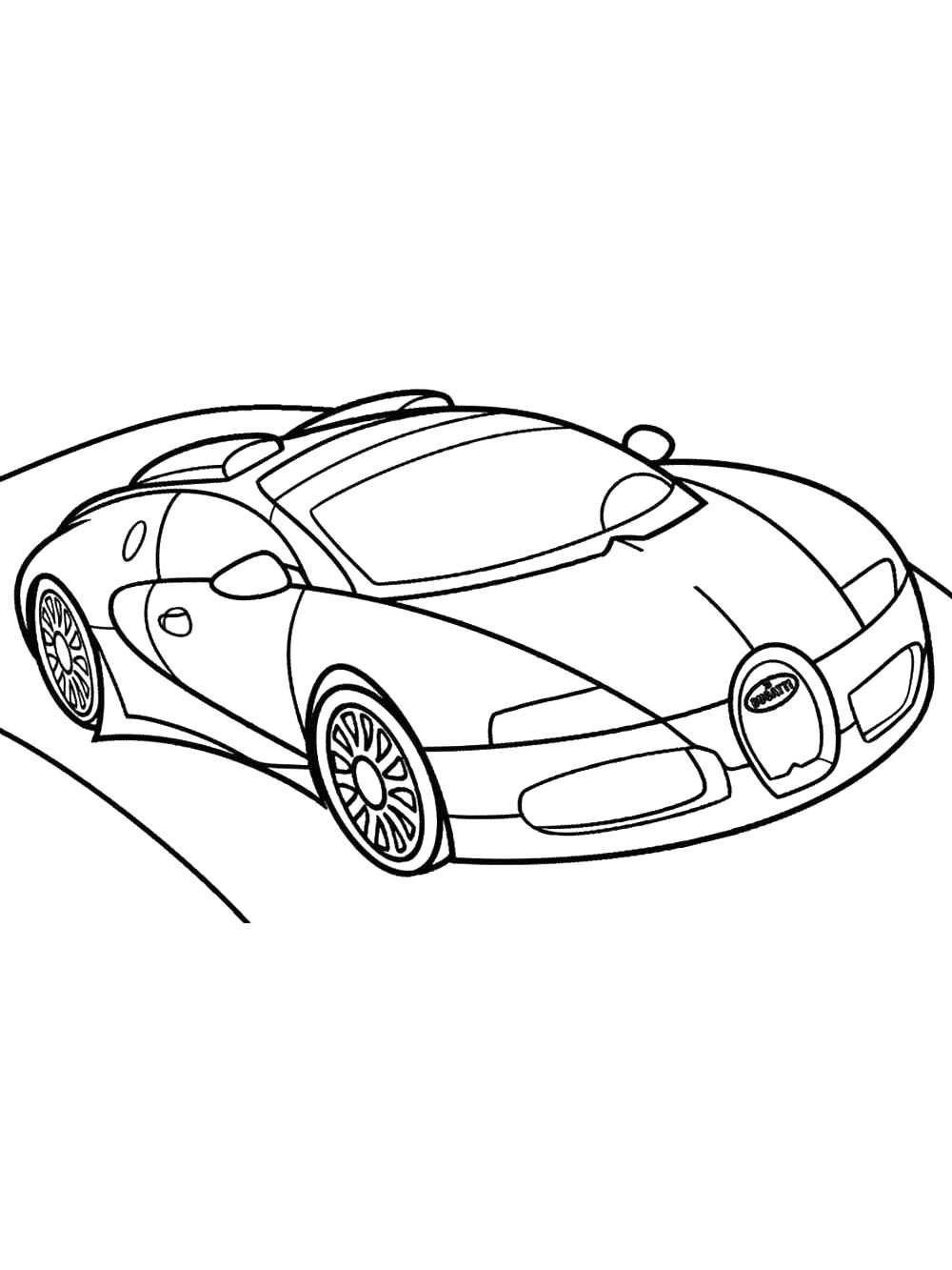 Бугатти Вейрон на трассе №3923. Раскраски машины по маркам. Бугатти Bugatti.