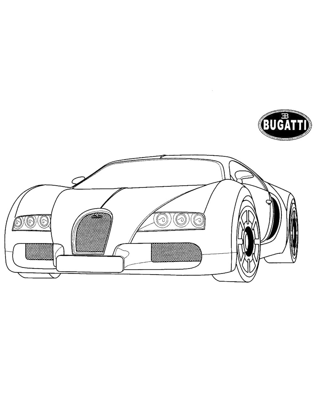 Крутой суперкар Бугатти №3927. Раскраски машины по маркам. Бугатти Bugatti.