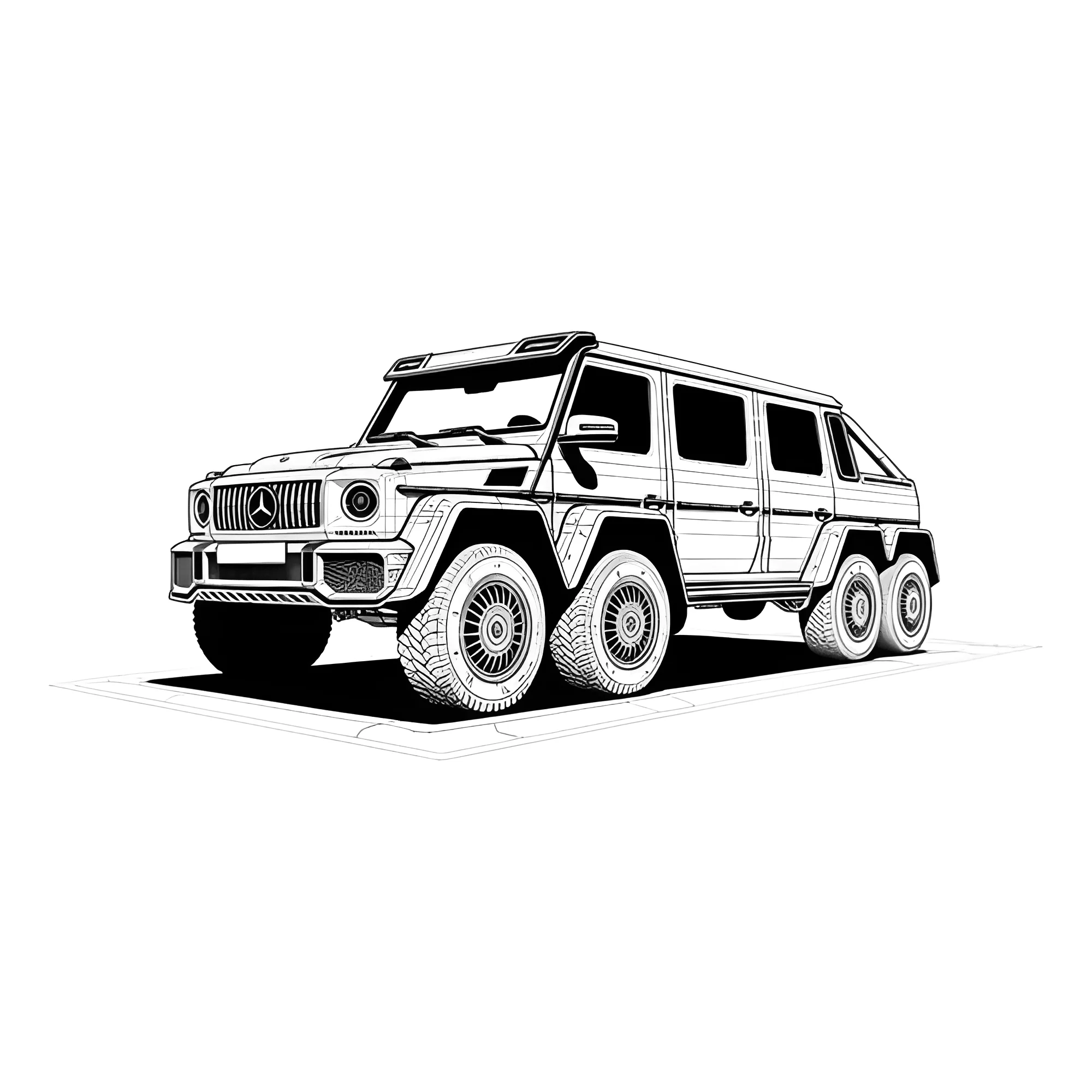 Футуристичный Гелик 8x8 №4521. Раскраски для мальчиков по категориям. Джипы.