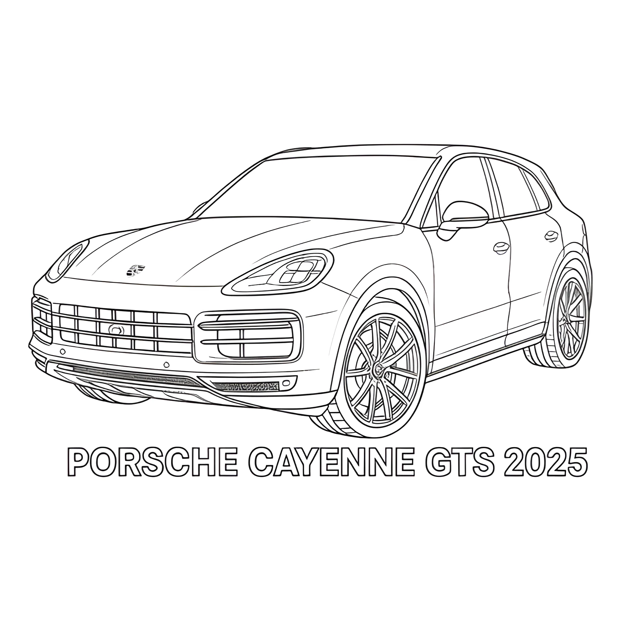 Porsche Cayenne GTS 2025 №4517. Раскраски для мальчиков по категориям. Джипы.