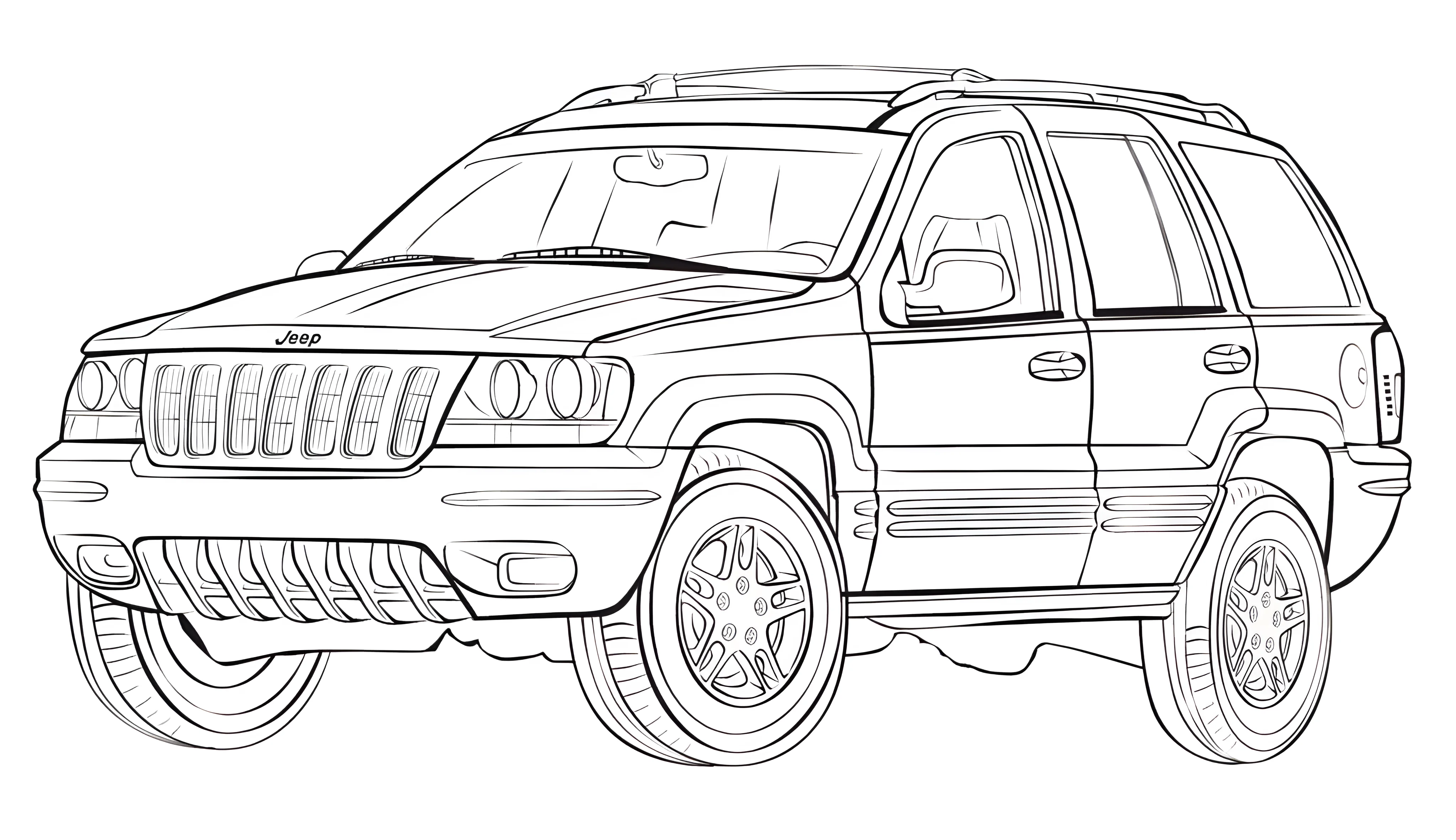 Джип Grand Cherokee №4584. Раскраски для мальчиков по категориям. Джипы.