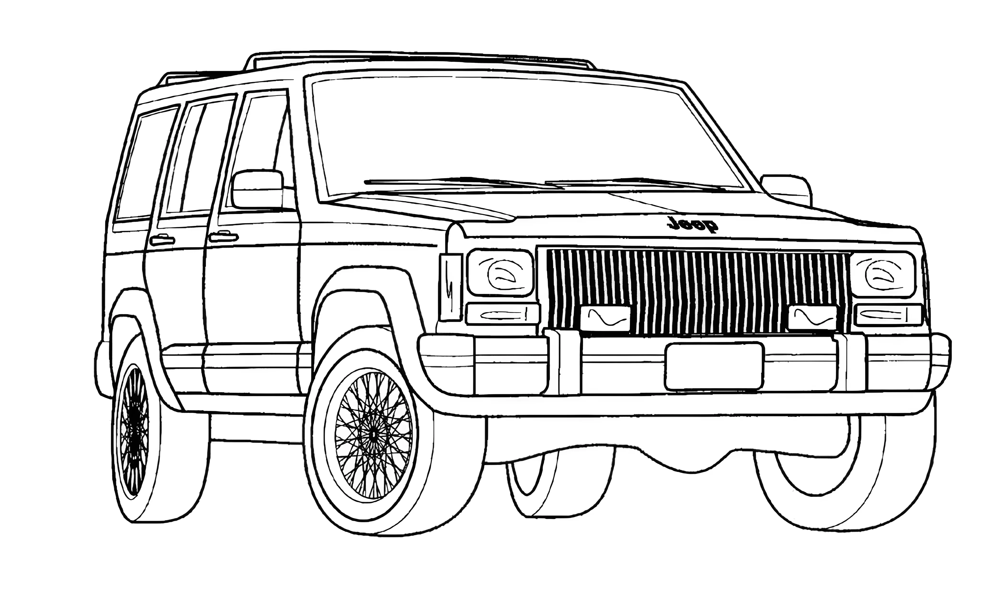 Jeep гранд чероки №4603. Раскраски для мальчиков по категориям. Джипы.