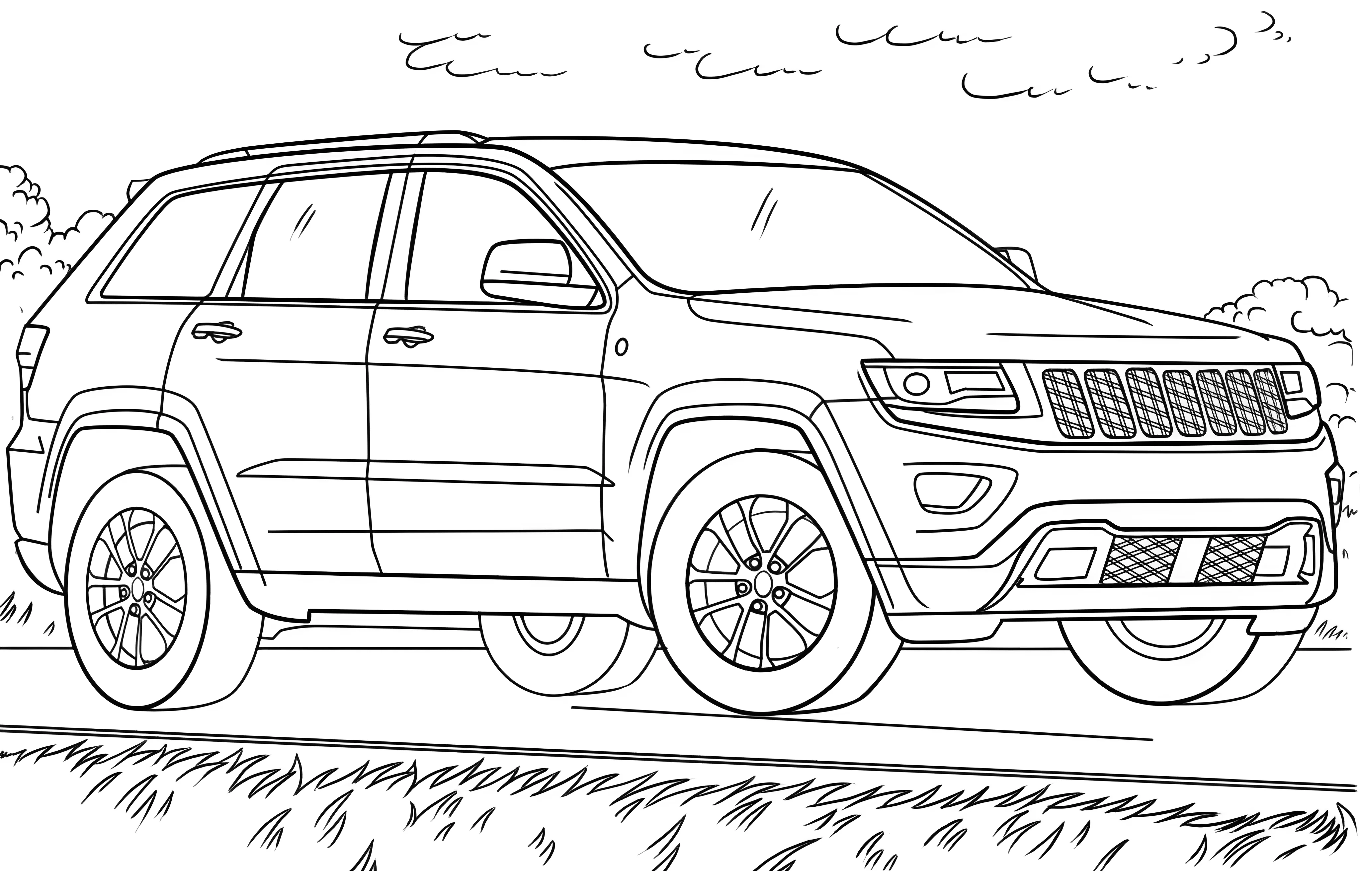 Джип grand cherokee №4609. Раскраски для мальчиков по категориям. Джипы.