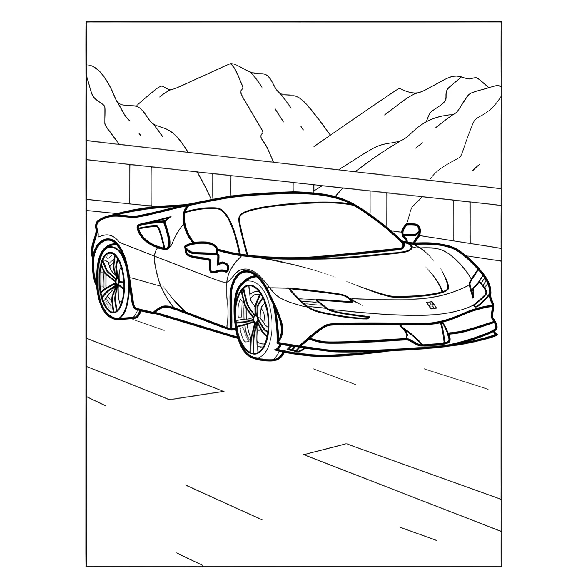 Ферари 296 GTB №3835. Раскраски машины по маркам. Феррари Ferrari.