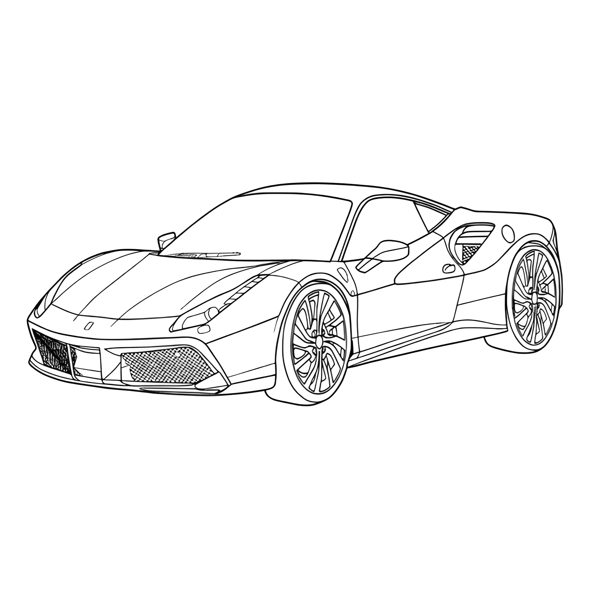 Феррари 458 Italia №3801. Раскраски машины по маркам. Феррари Ferrari.