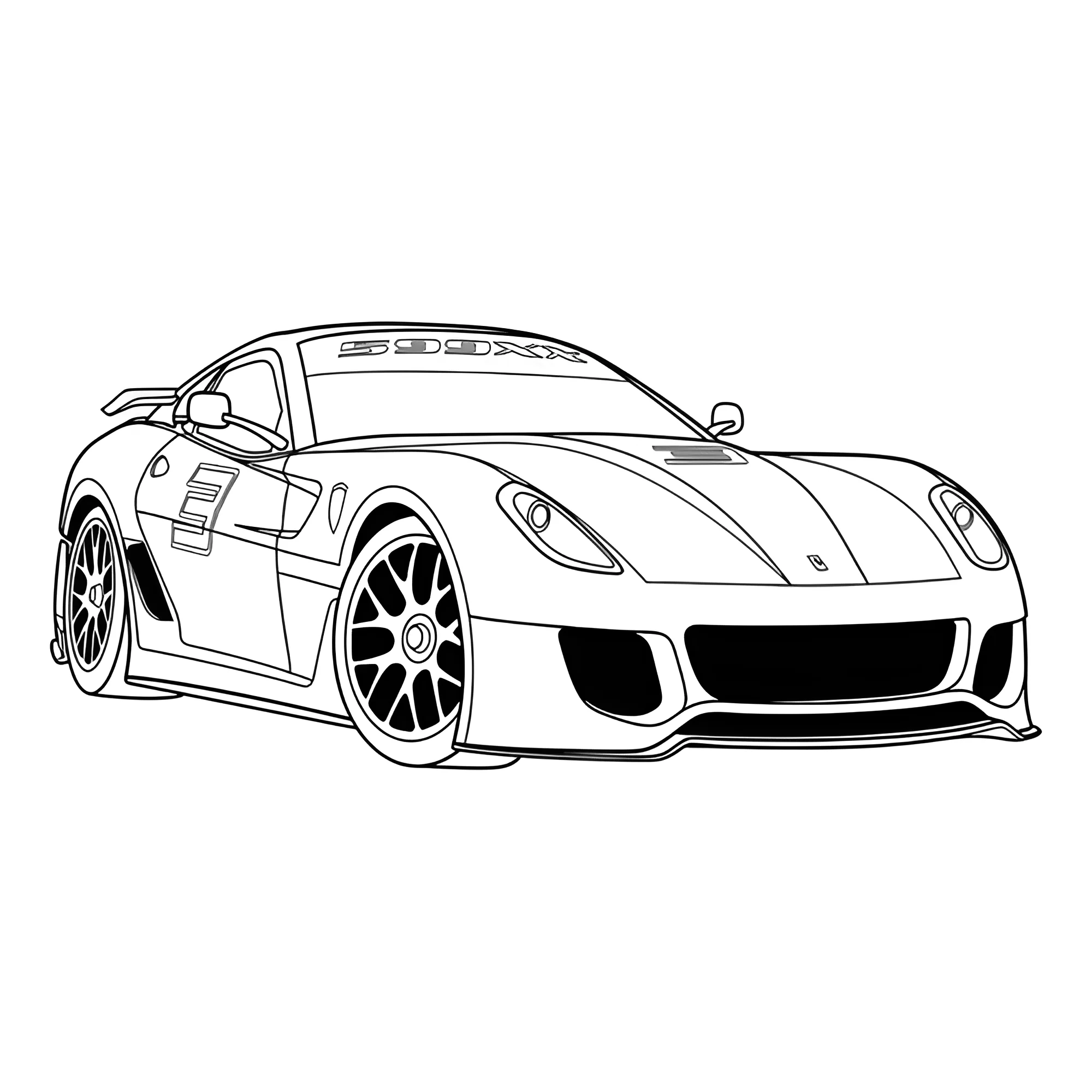 Феррари 599xx №3805. Раскраски машины по маркам. Феррари Ferrari.