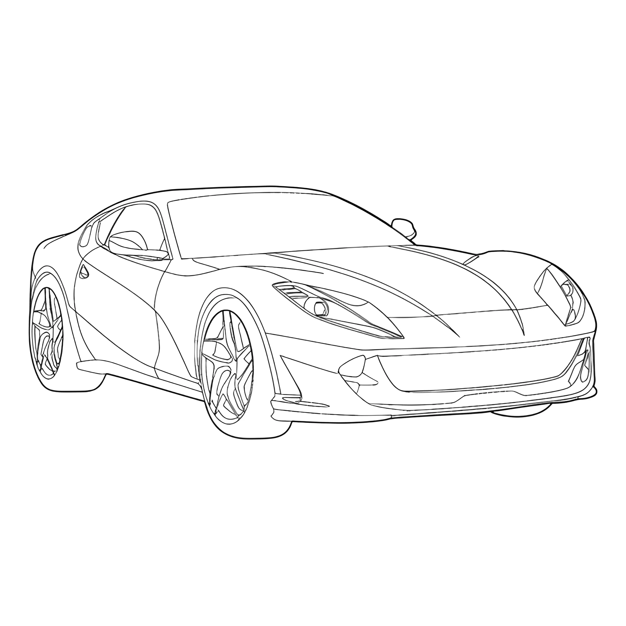 Феррари 812 Супербыстрый №3828. Раскраски машины по маркам. Феррари Ferrari.