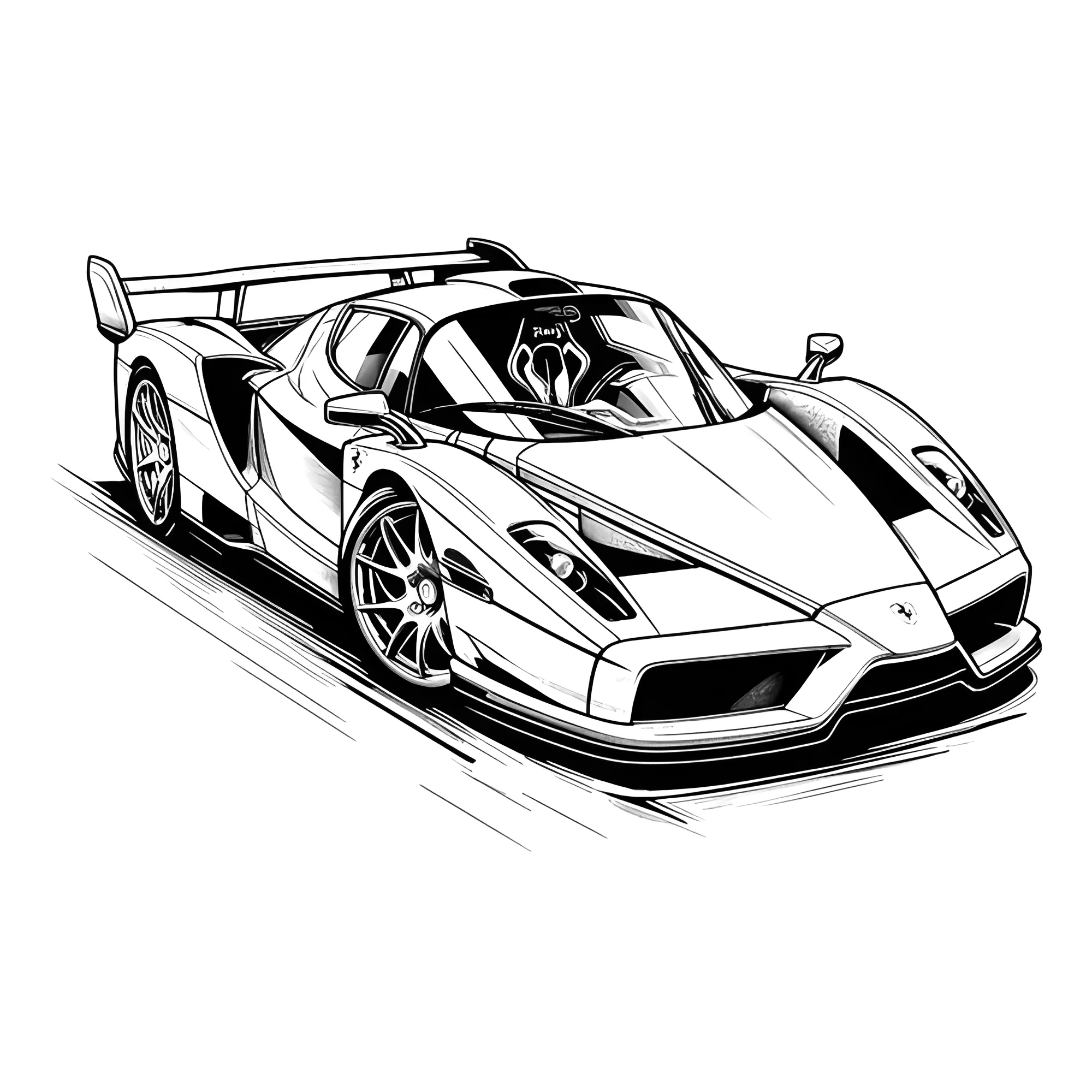 Феррари Энзо №3796. Раскраски машины по маркам. Феррари Ferrari.
