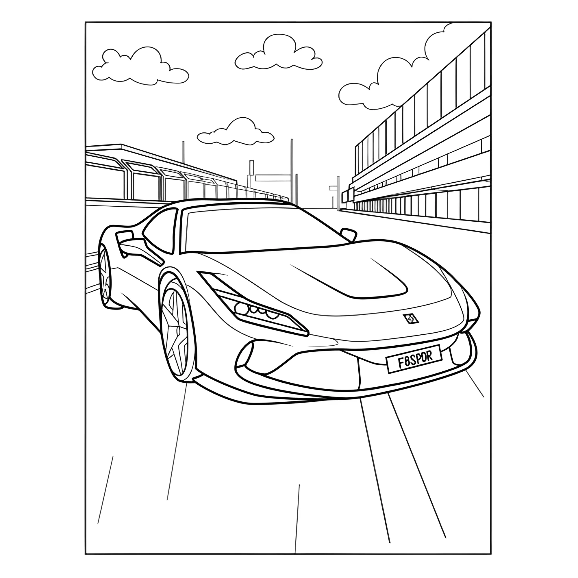 Феррари F8 Spider №3824. Раскраски машины по маркам. Феррари Ferrari.