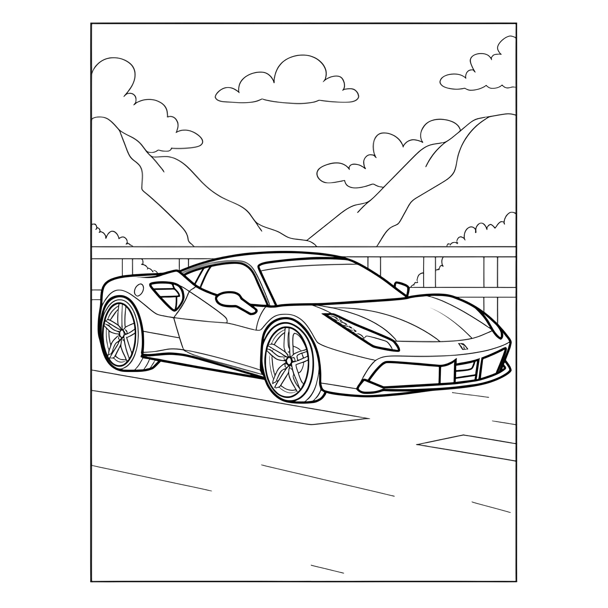 Феррари GTO №3818. Раскраски машины по маркам. Феррари Ferrari.