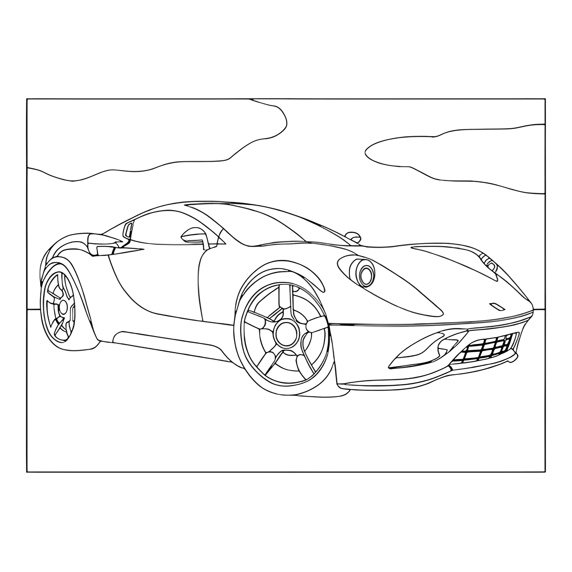 Феррари концепт-кар Дино №3807. Раскраски машины по маркам. Феррари Ferrari.