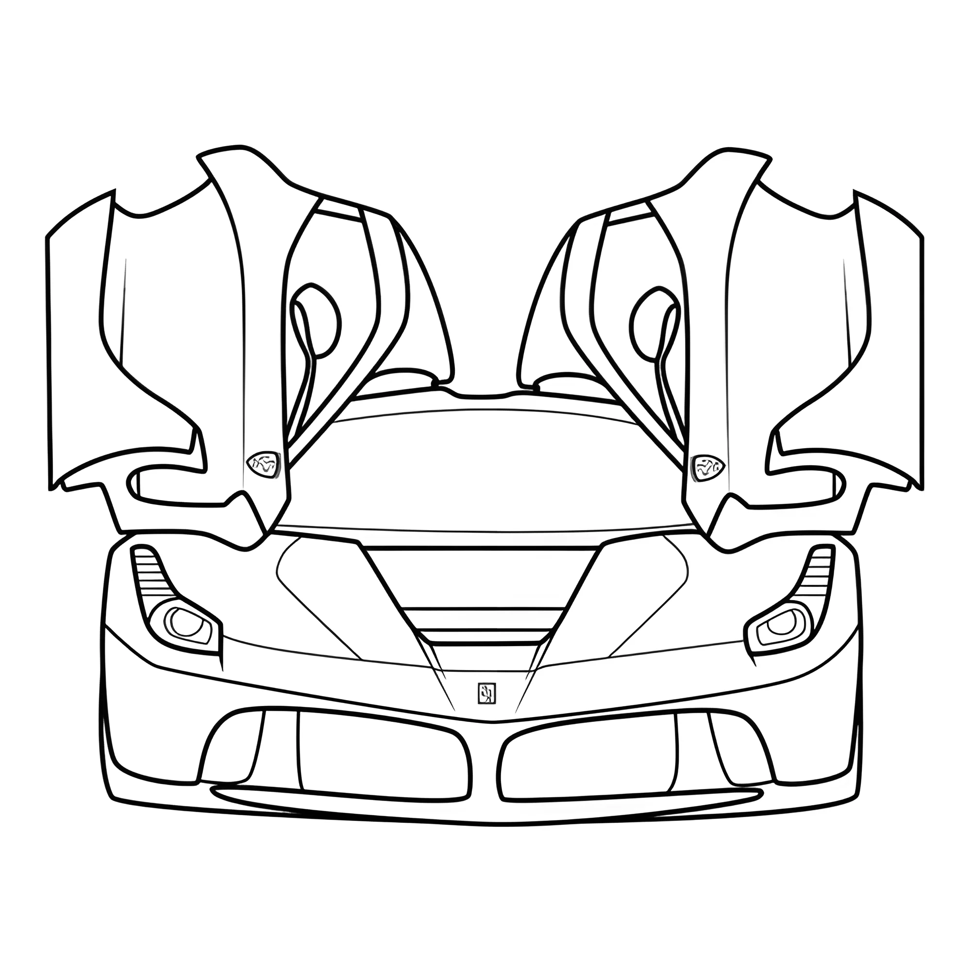 Феррари с открытыми дверцами №3816. Раскраски машины по маркам. Феррари Ferrari.