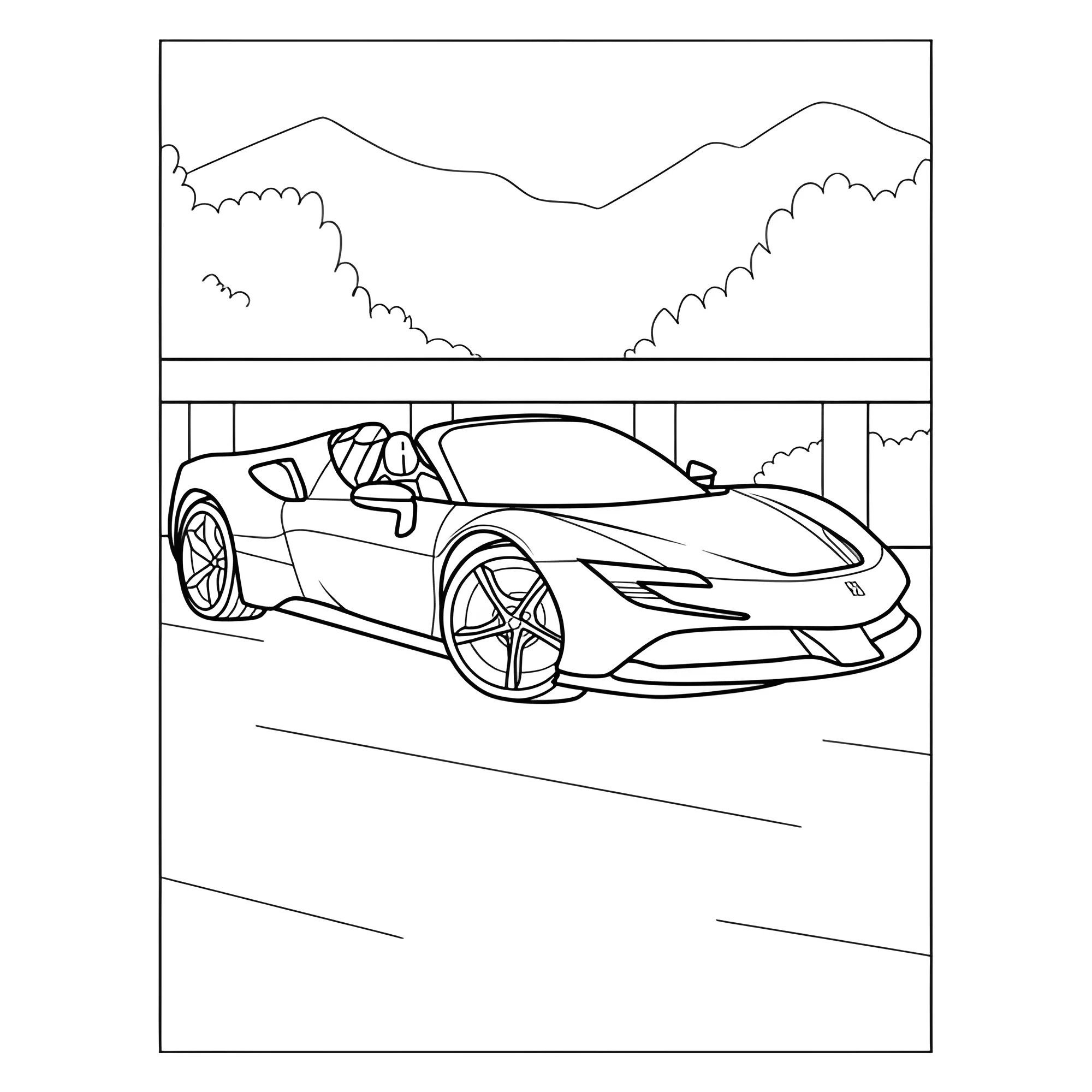 Феррари SF90 Spider №3834. Раскраски машины по маркам. Феррари Ferrari.