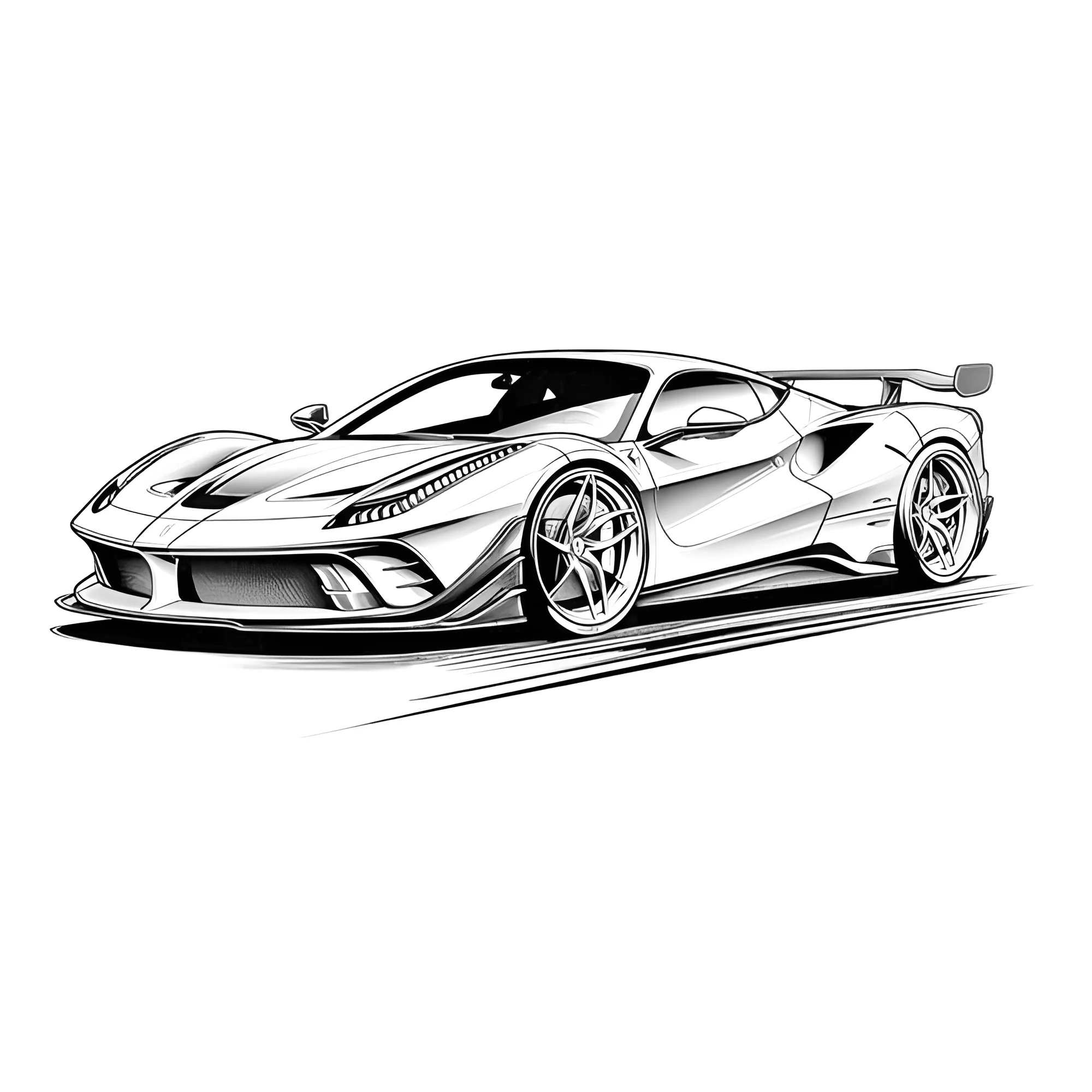 Феррари SF90 Stradale №3798. Раскраски машины по маркам. Феррари Ferrari.