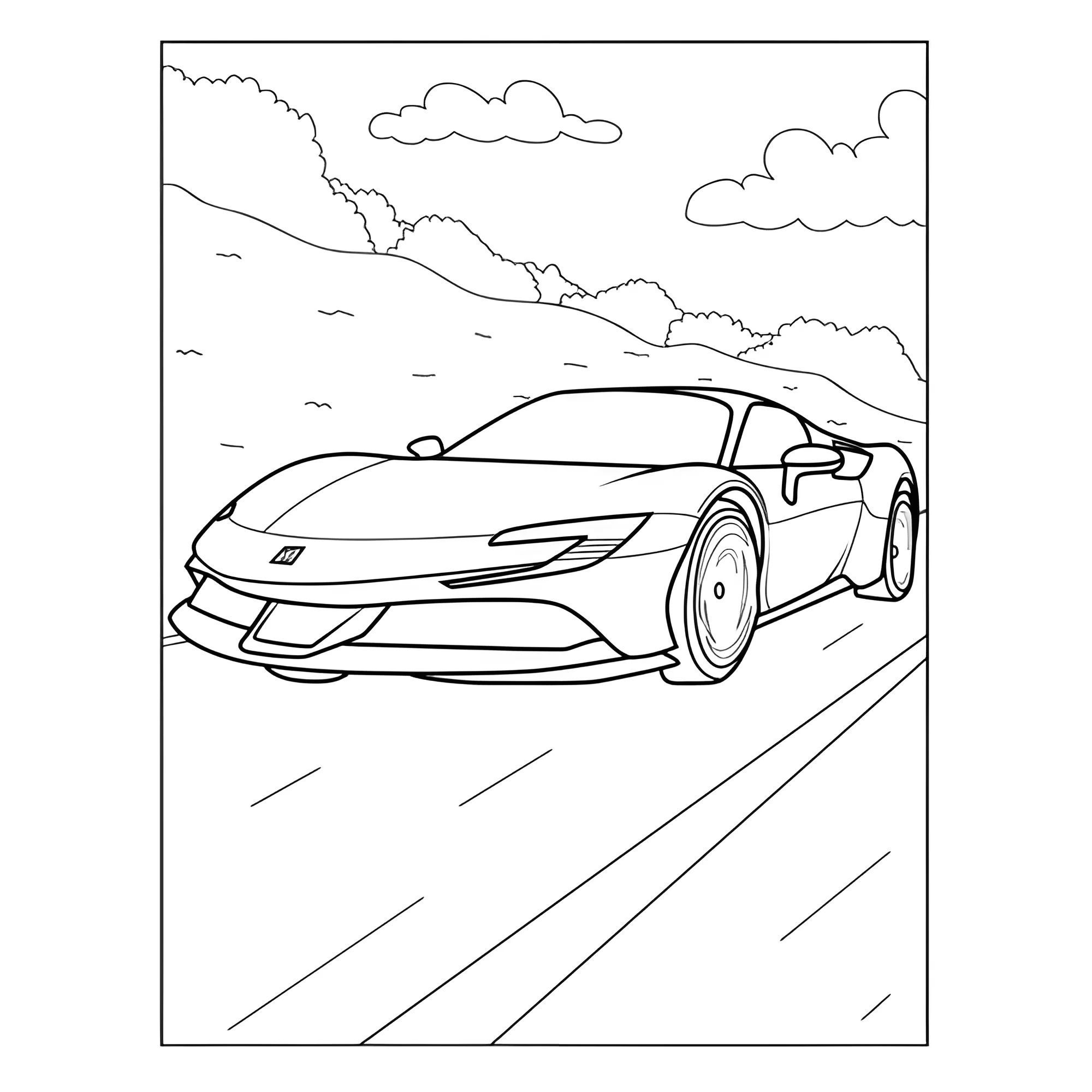 Феррари SF90 №3808. Раскраски машины по маркам. Феррари Ferrari.