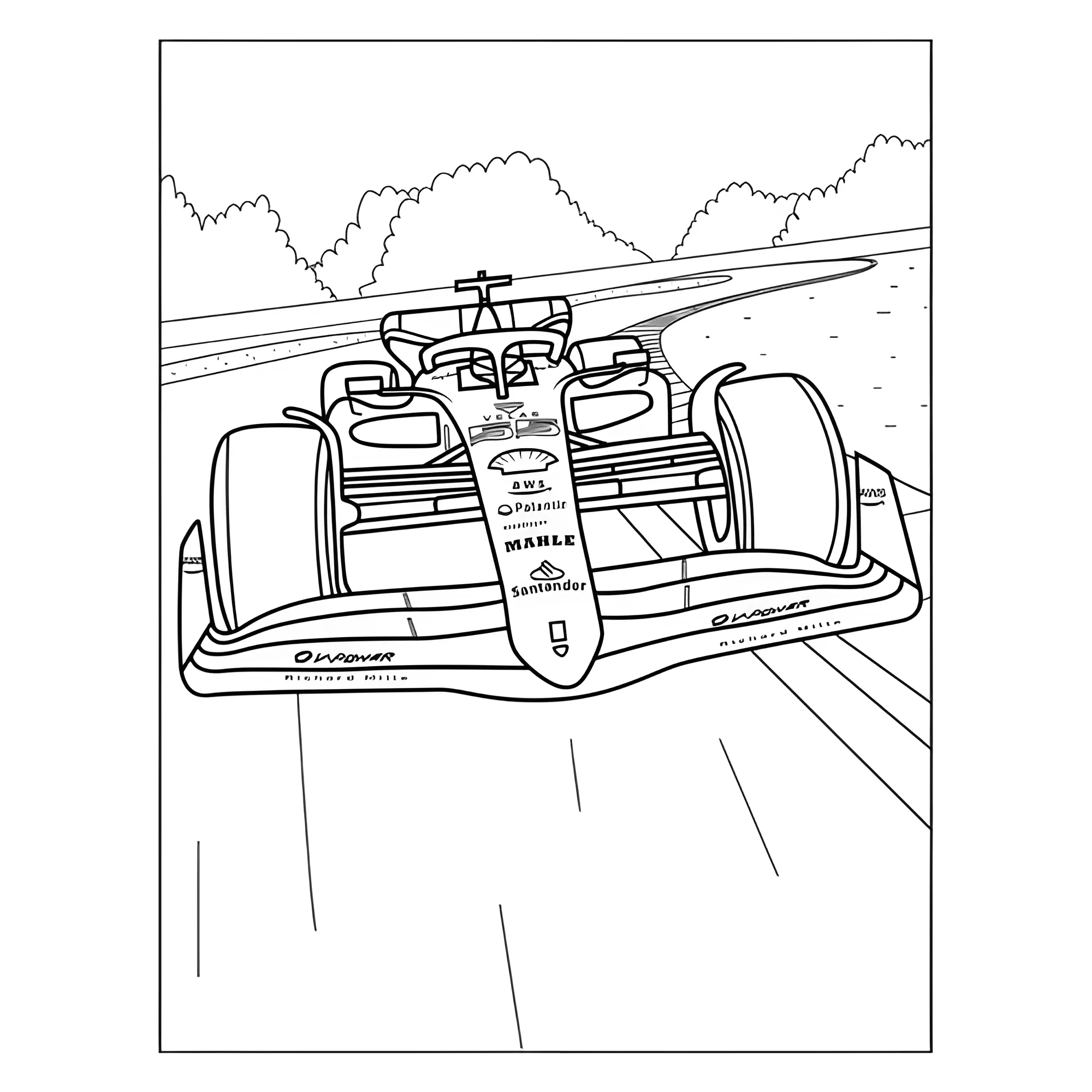 Гоночный болид Феррари №3804. Раскраски машины по маркам. Феррари Ferrari.