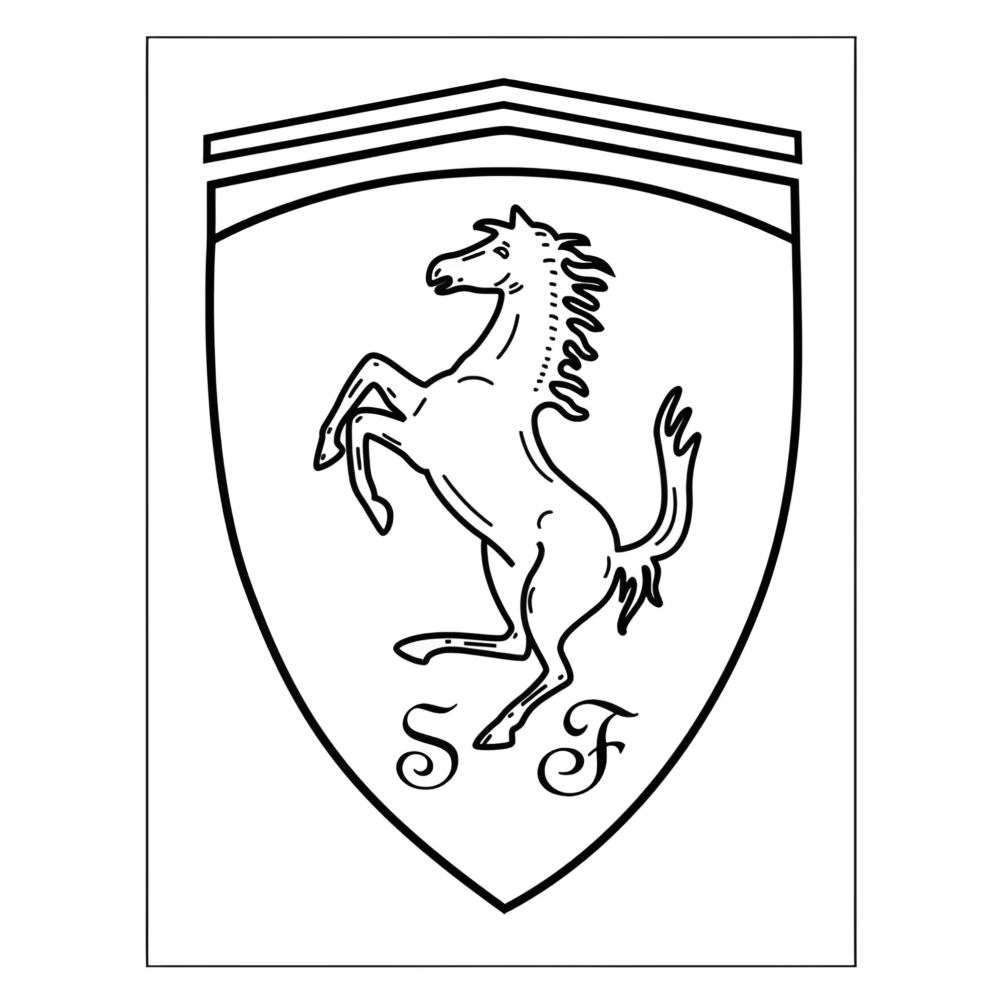 Логотип Феррари №3802. Раскраски машины по маркам. Феррари Ferrari.