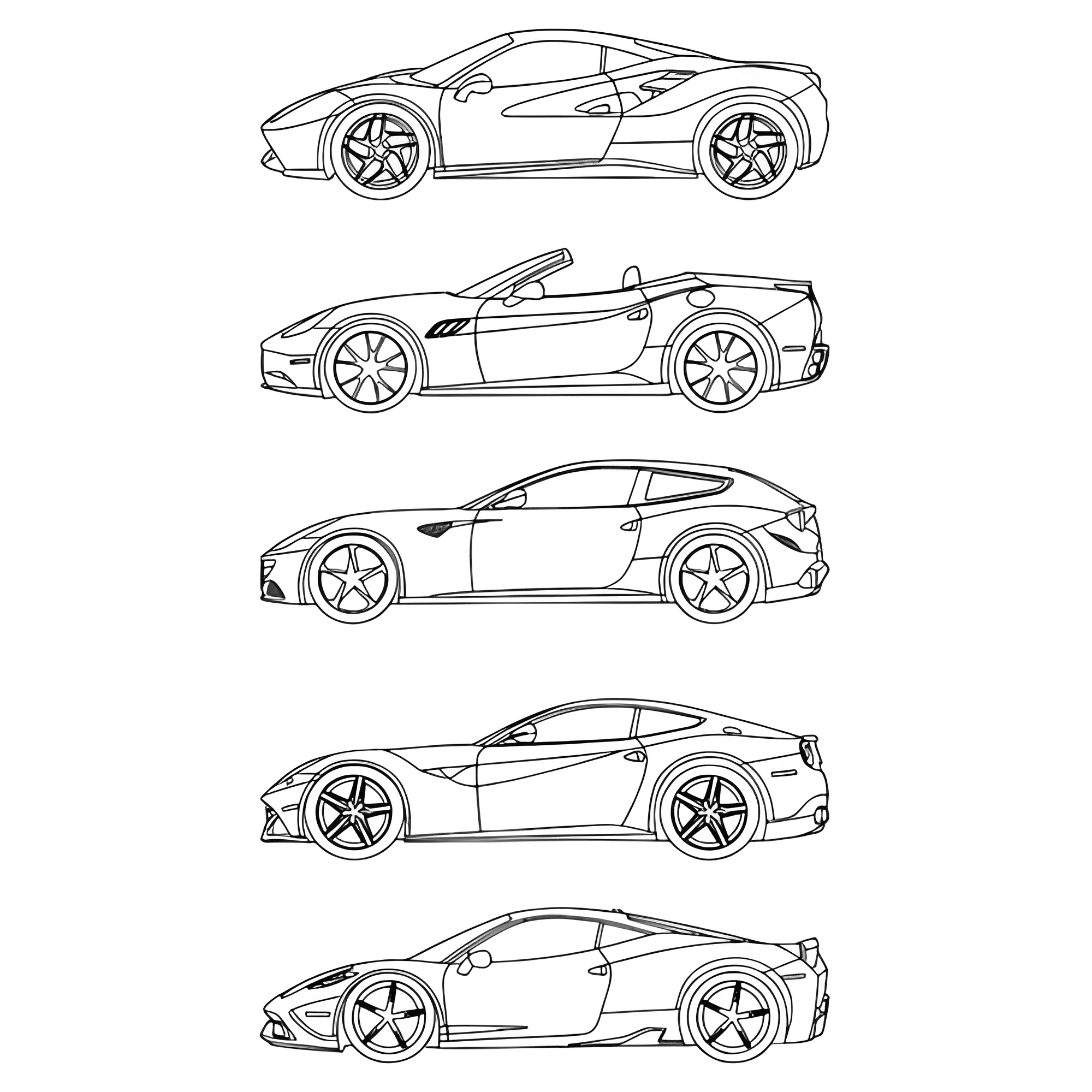 Набор разных Феррари №3800. Раскраски машины по маркам. Феррари Ferrari.